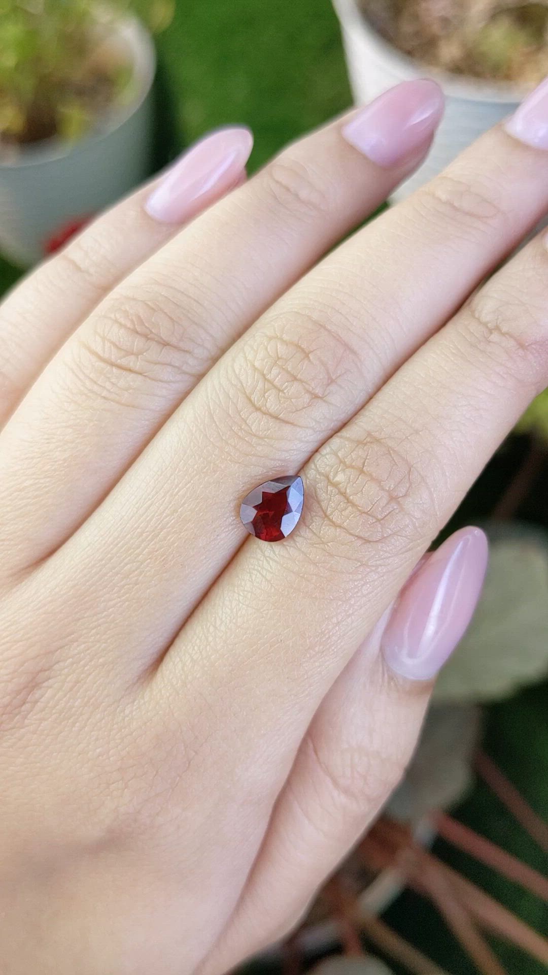 1.43 Ct. Red Garnet from Ceylon (Sri Lanka) Size Video