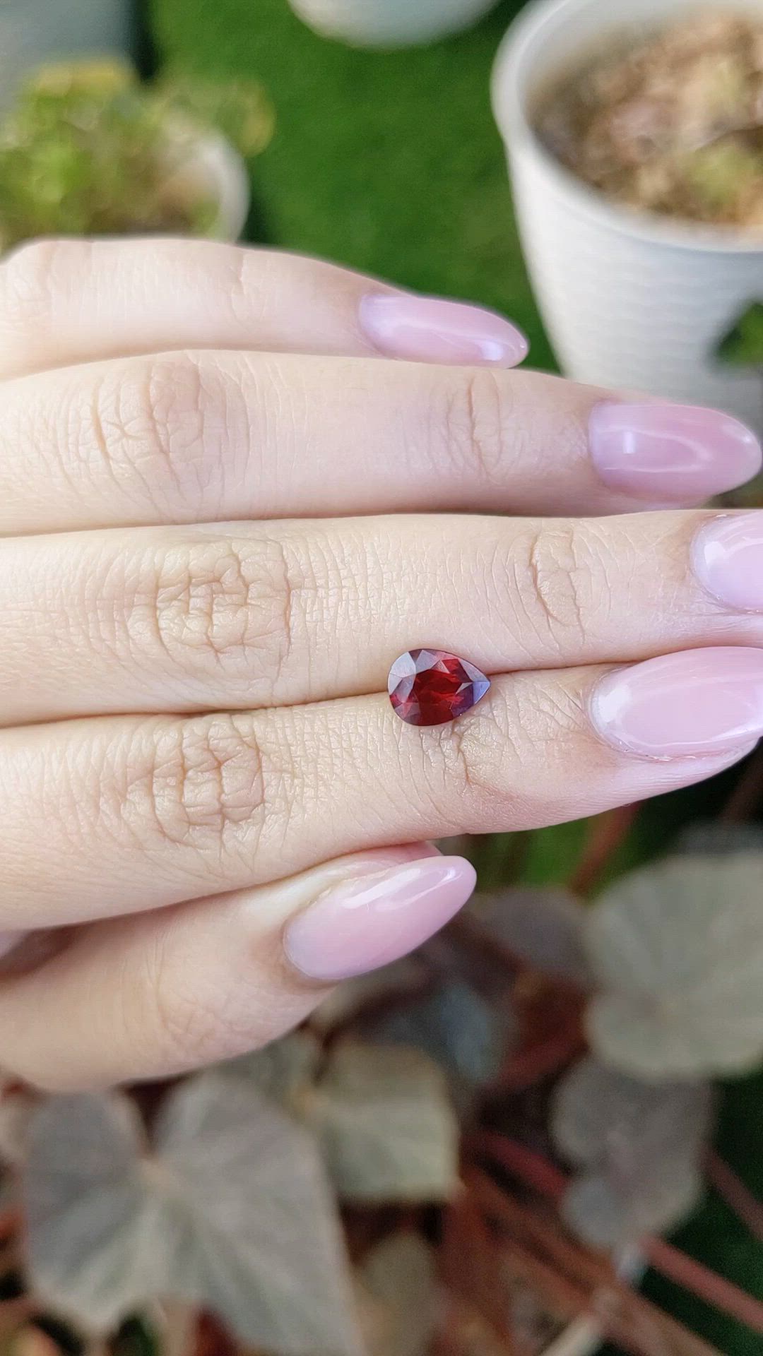 1.43 Ct. Red Garnet from Ceylon (Sri Lanka) Size Video