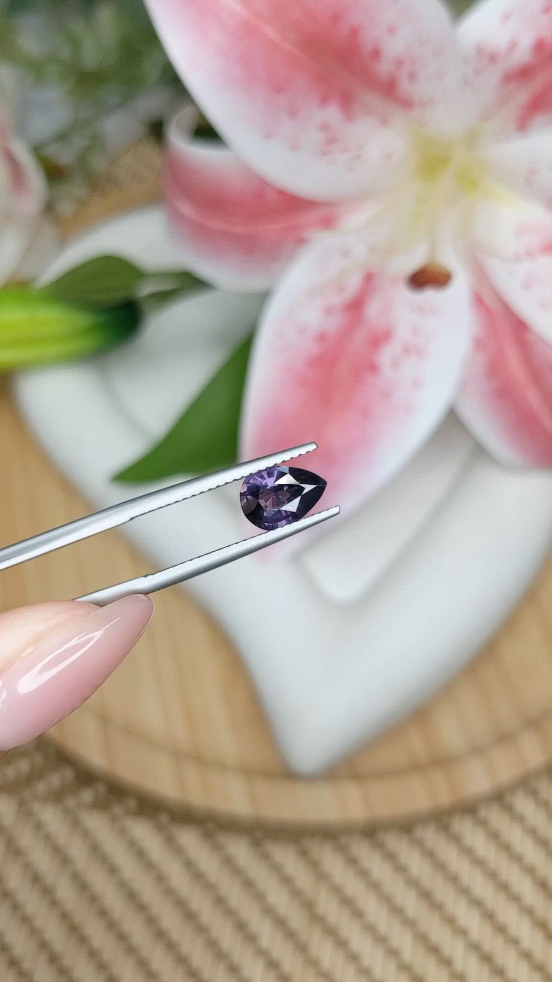 1.39 Ct. Purple Spinel from Ceylon (Sri Lanka) Size Video