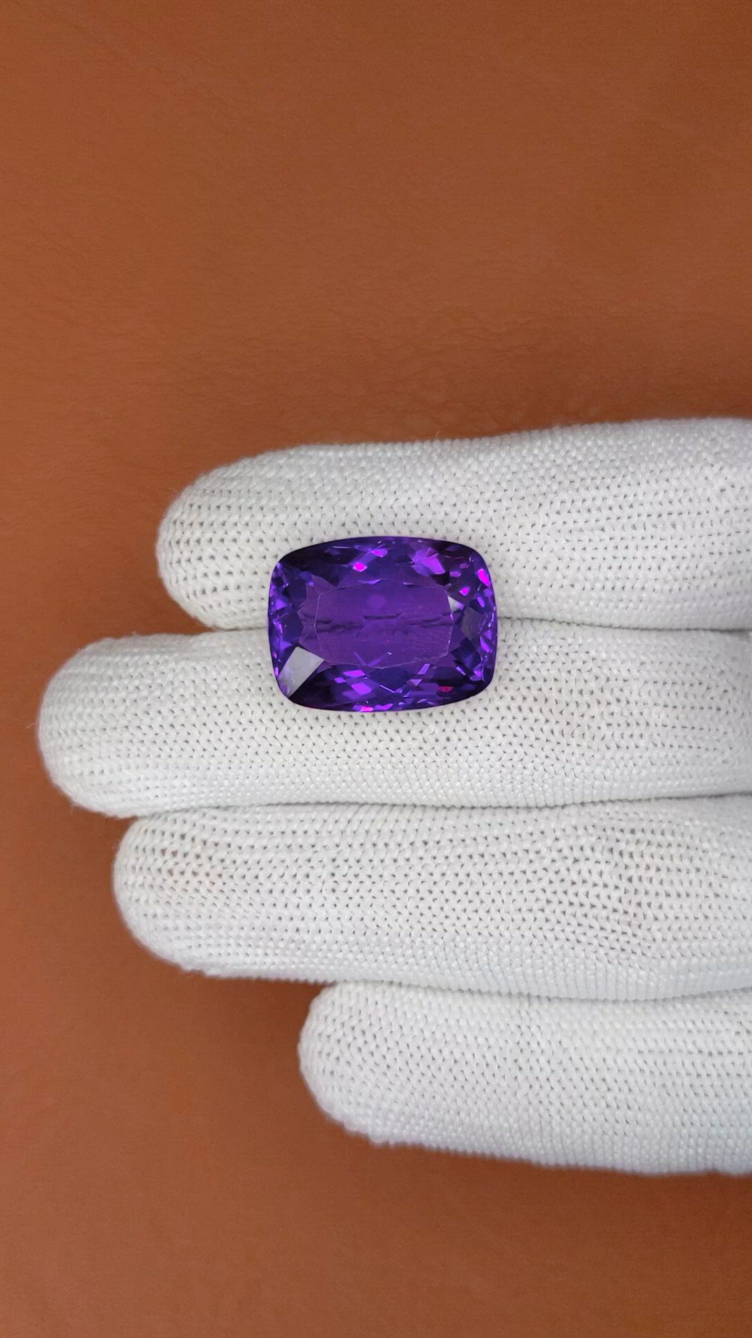 19.60 Ct. Purple Amethyst from Brazil Size Video
