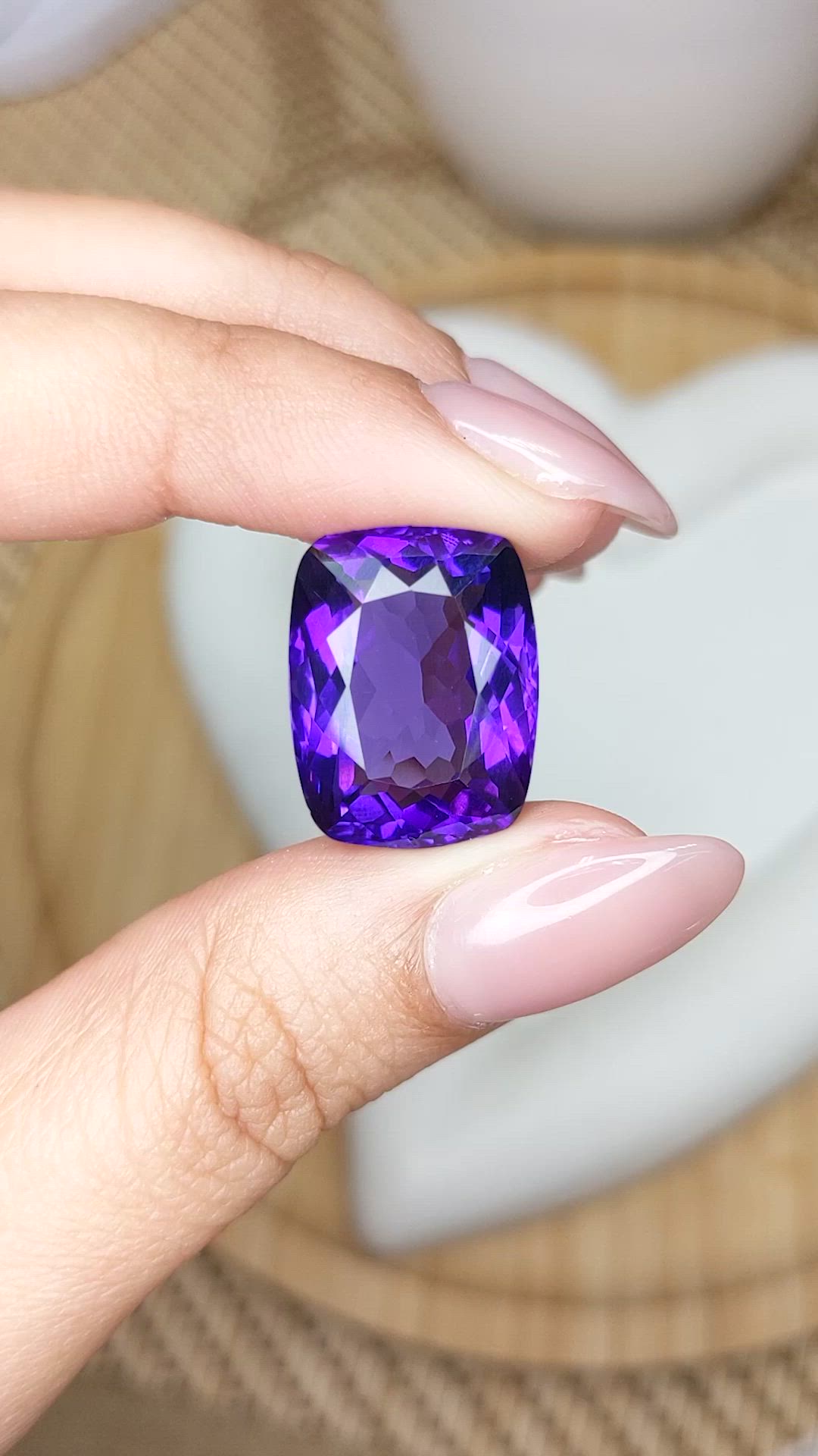 19.60 Ct. Purple Amethyst from Brazil Size Video