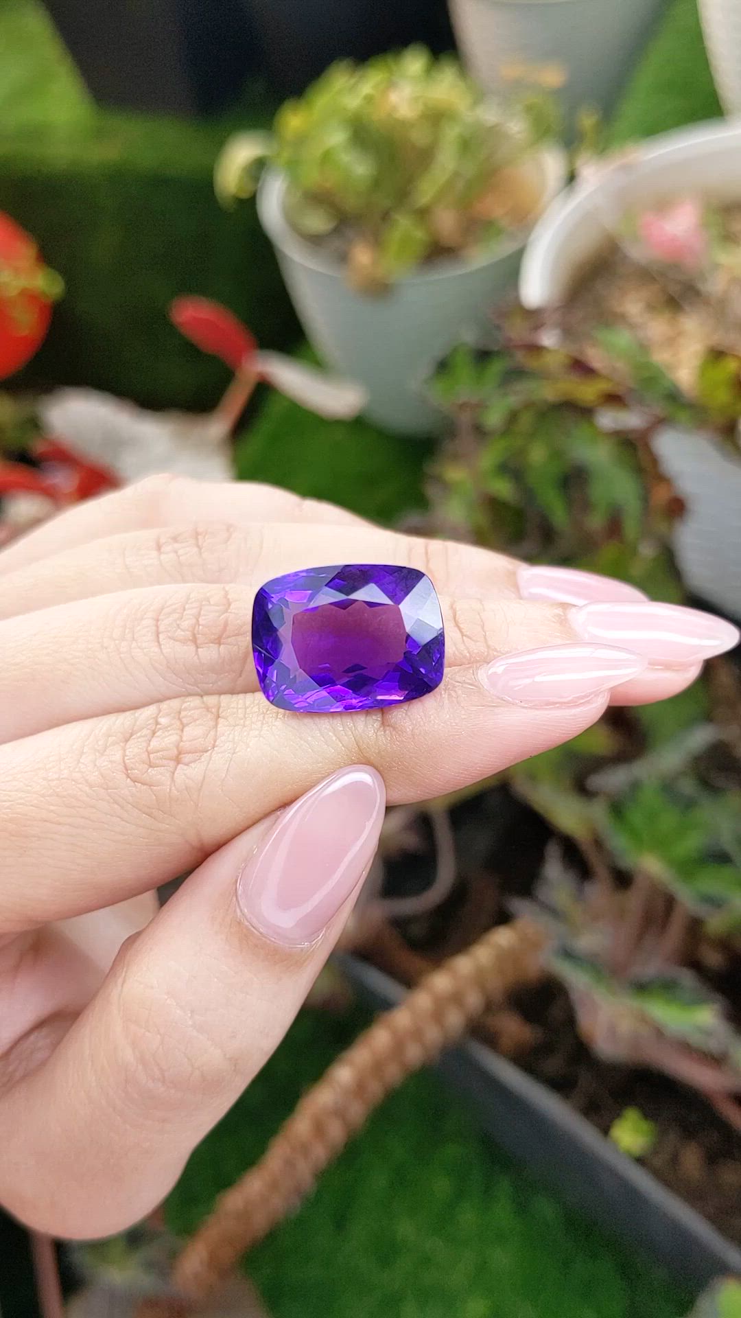 19.60 Ct. Purple Amethyst from Brazil Size Video