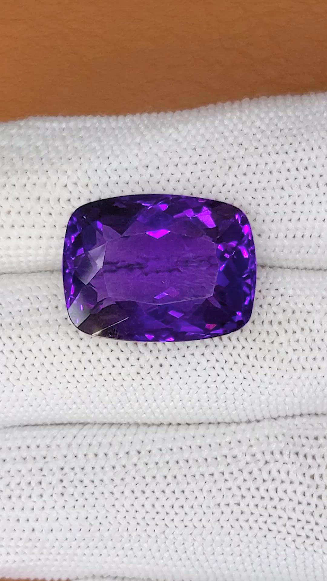 19.60 Ct. Purple Amethyst from Brazil Size Video