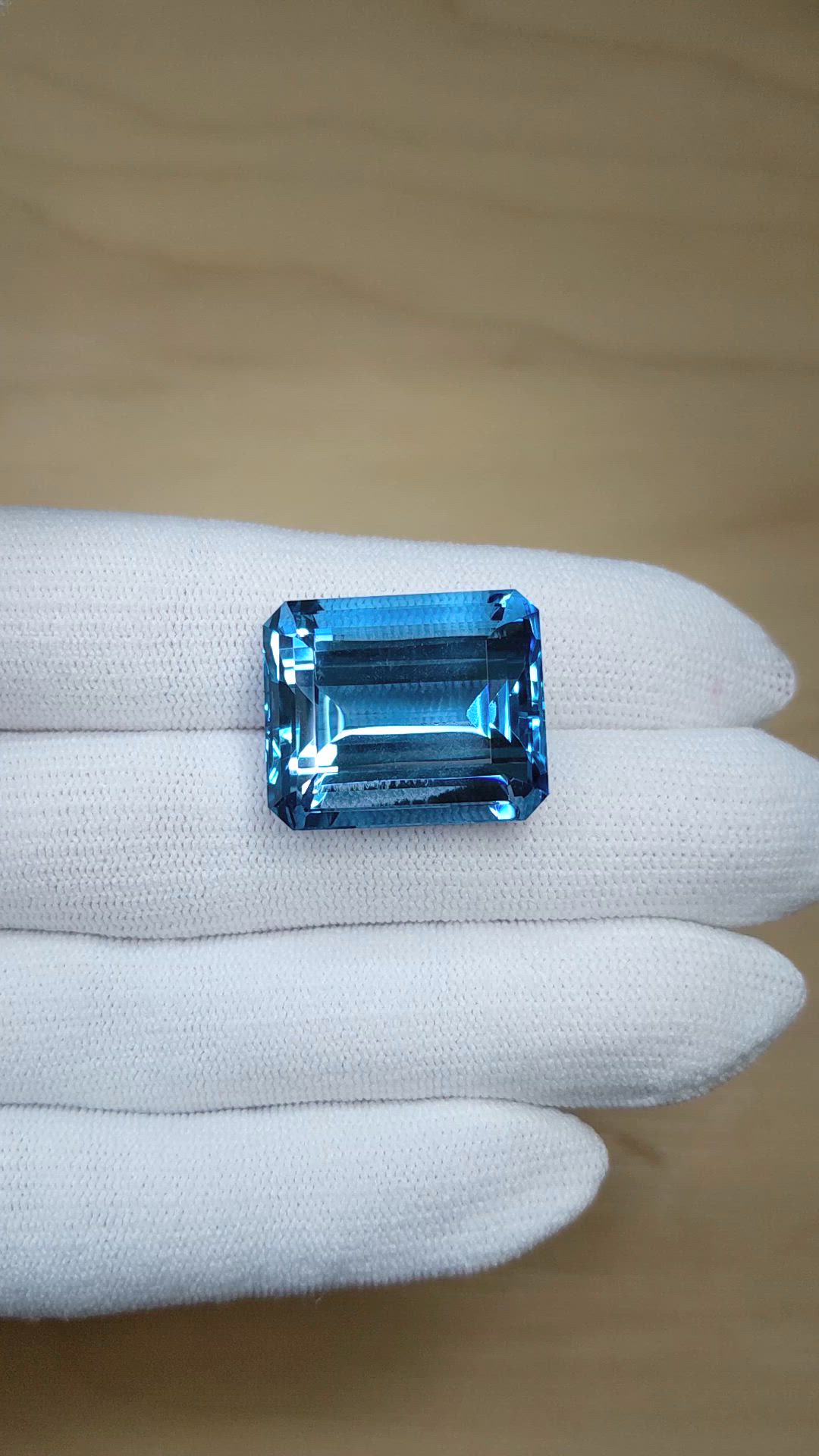 41.07 Ct. Blue Aquamarine from Brazil Size Video