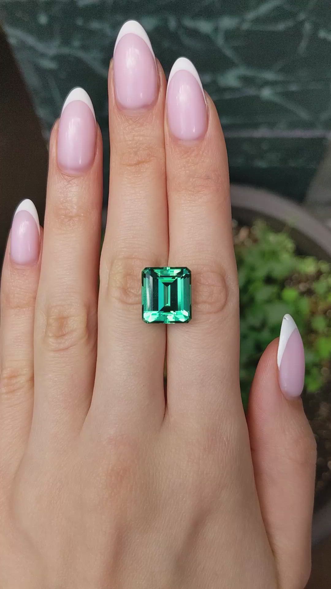 12.27 Ct. Bluish Green Tourmaline from Brazil Size Video