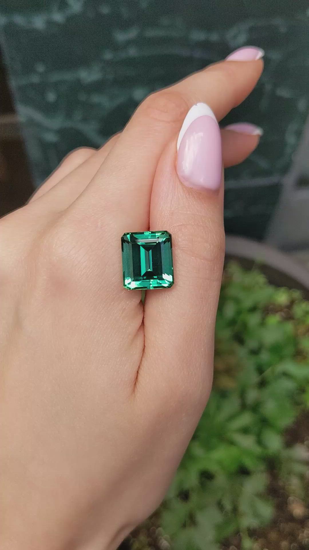 12.27 Ct. Bluish Green Tourmaline from Brazil Size Video