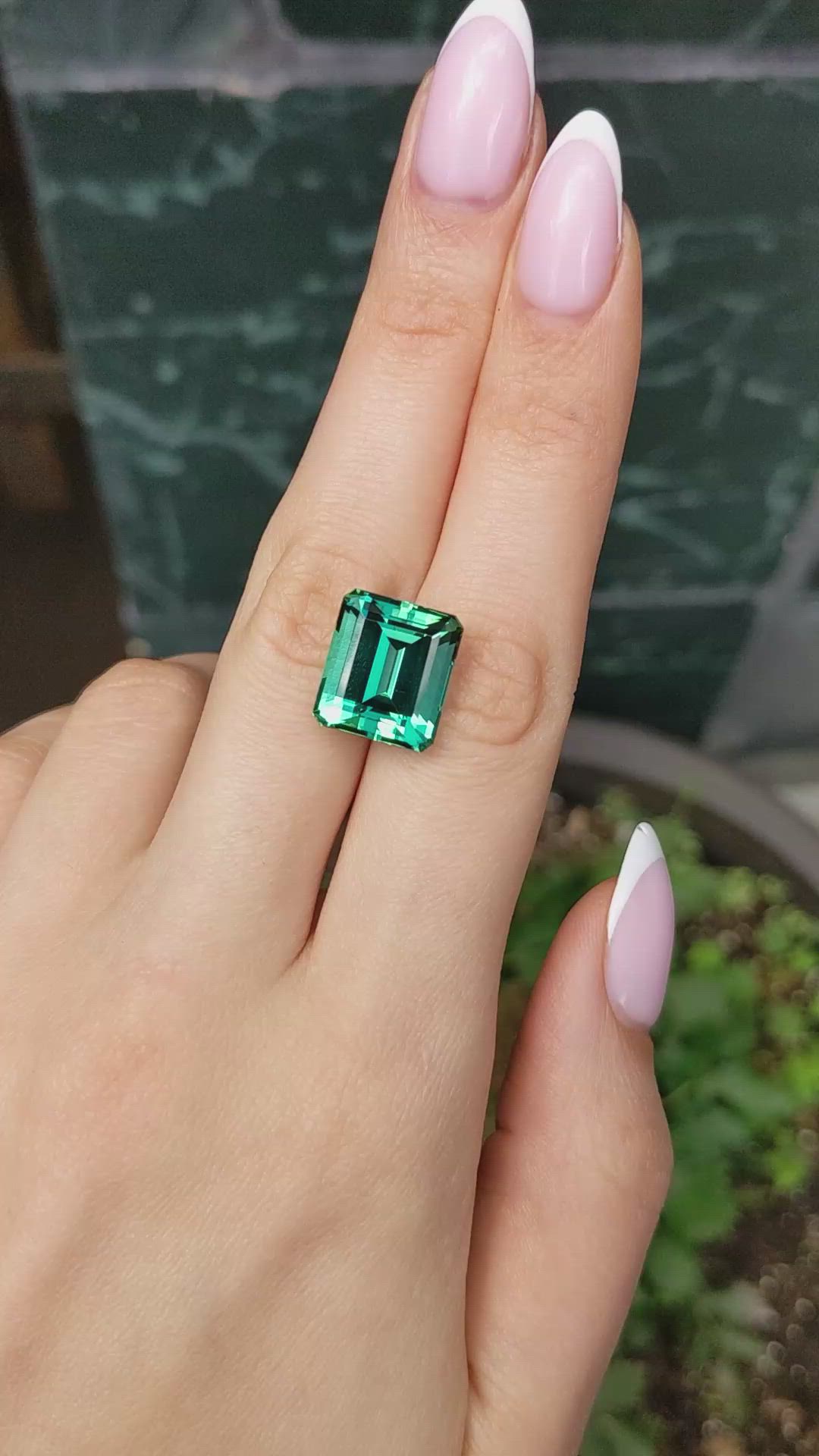 12.27 Ct. Bluish Green Tourmaline from Brazil Size Video