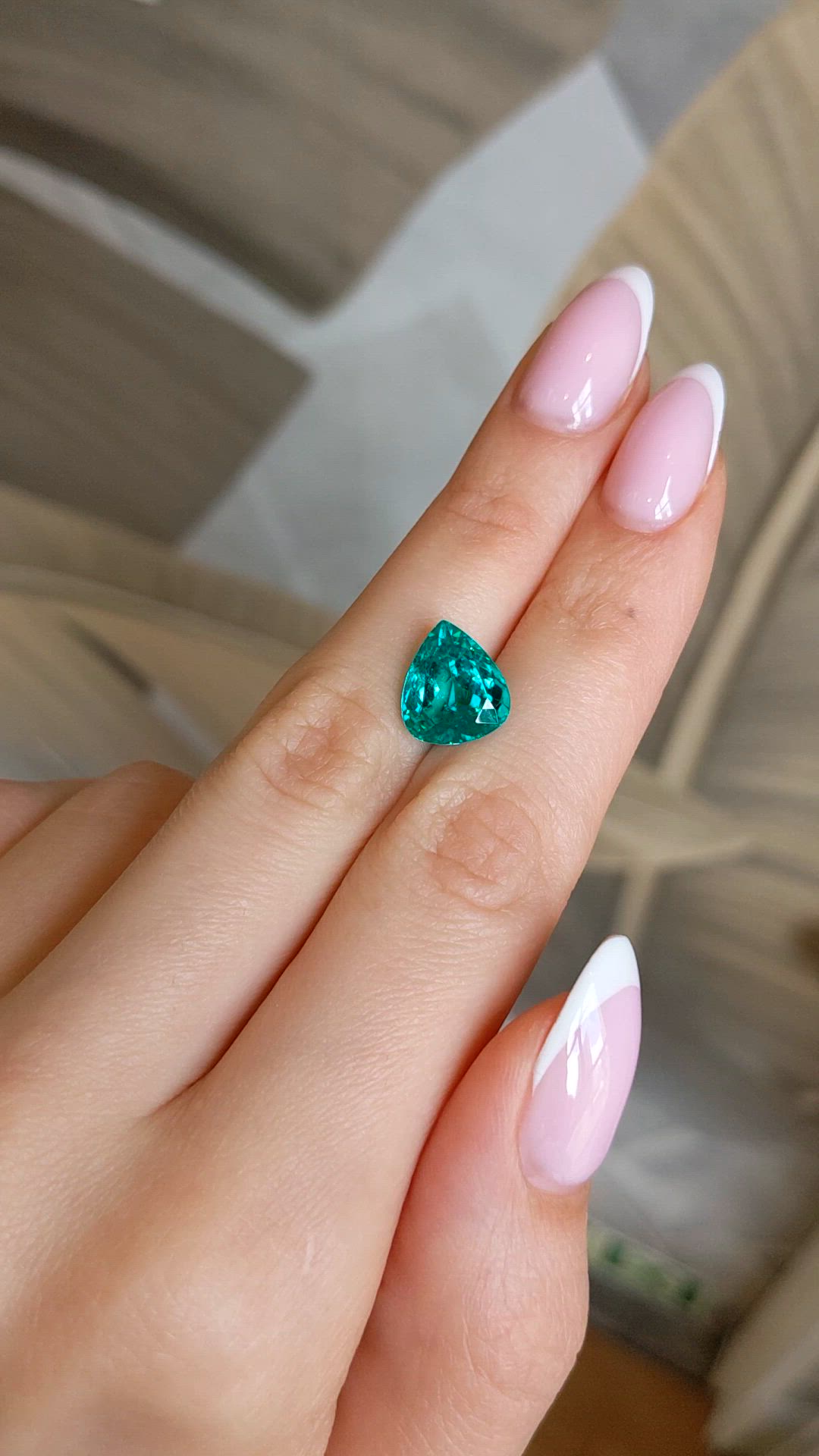 4.92 Ct. Greenish Blue Paraiba Tourmaline from Brazil Size Video