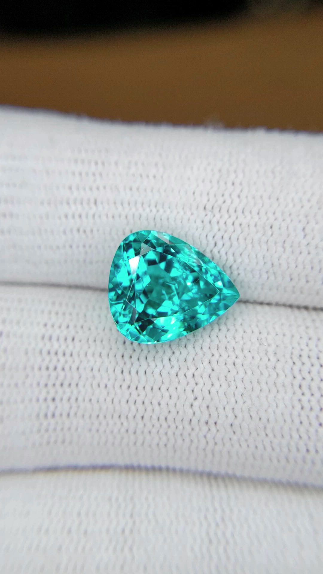 4.92 Ct. Greenish Blue Paraiba Tourmaline from Brazil Size Video