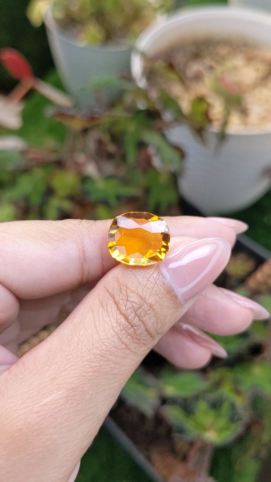 7.65 Ct. Orangish Yellow Citrine from Brazil Size Video