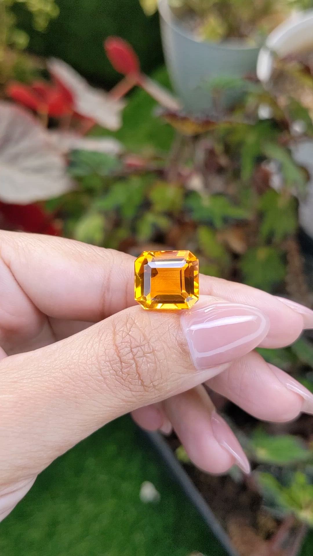 9.54 Ct. Orangish Yellow Citrine from Brazil Size Video