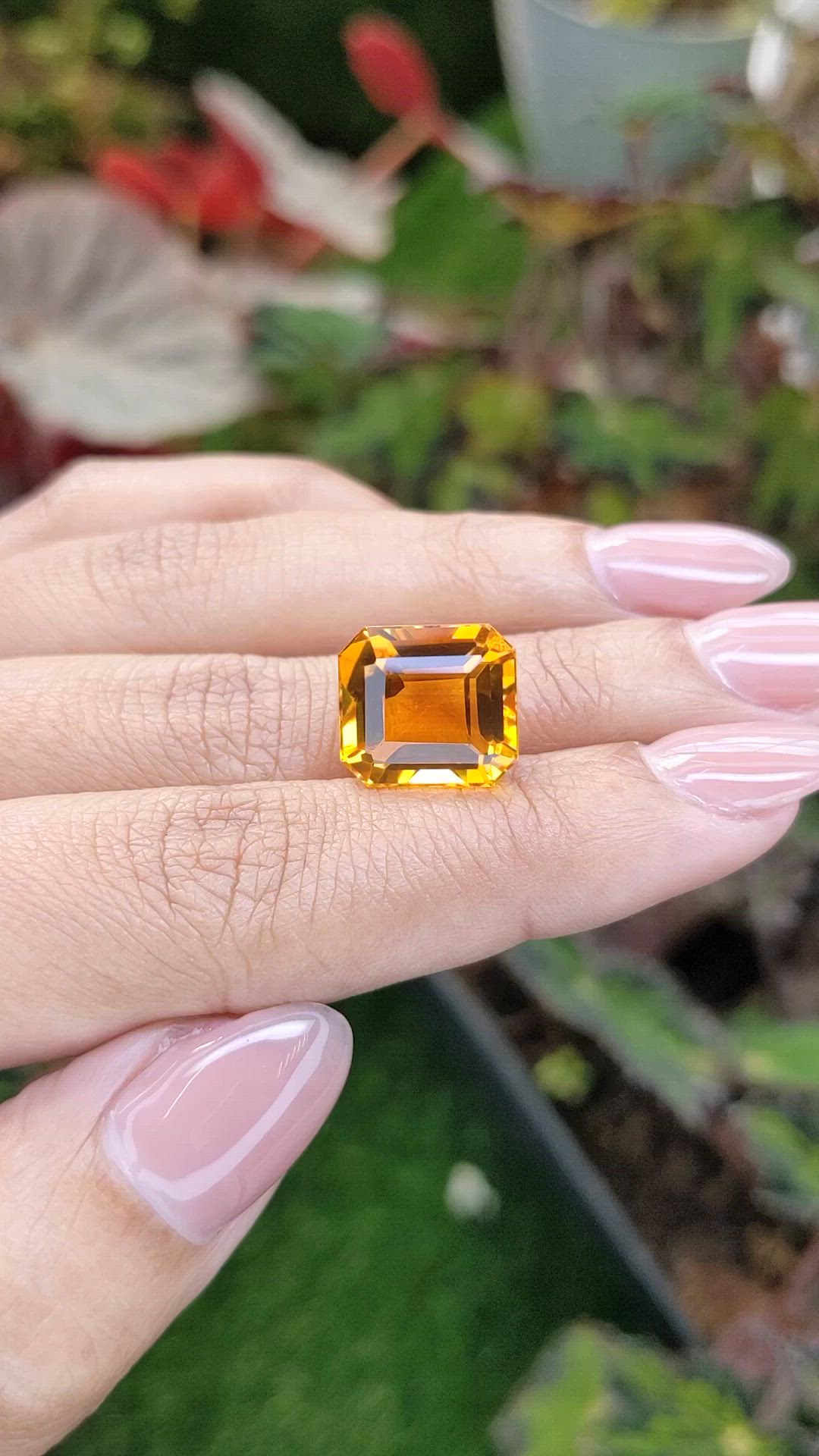 9.54 Ct. Orangish Yellow Citrine from Brazil Size Video