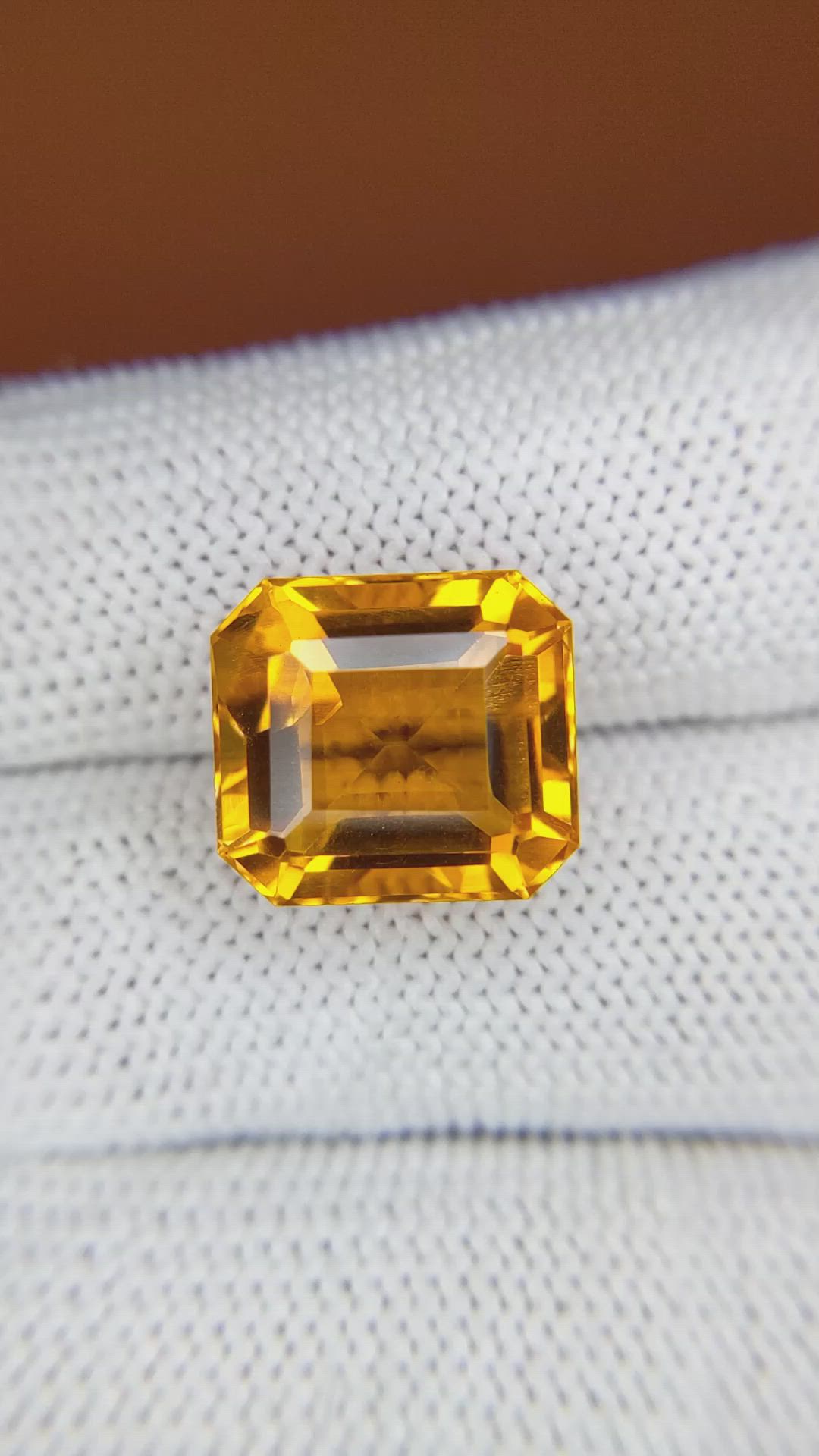 9.54 Ct. Orangish Yellow Citrine from Brazil Size Video