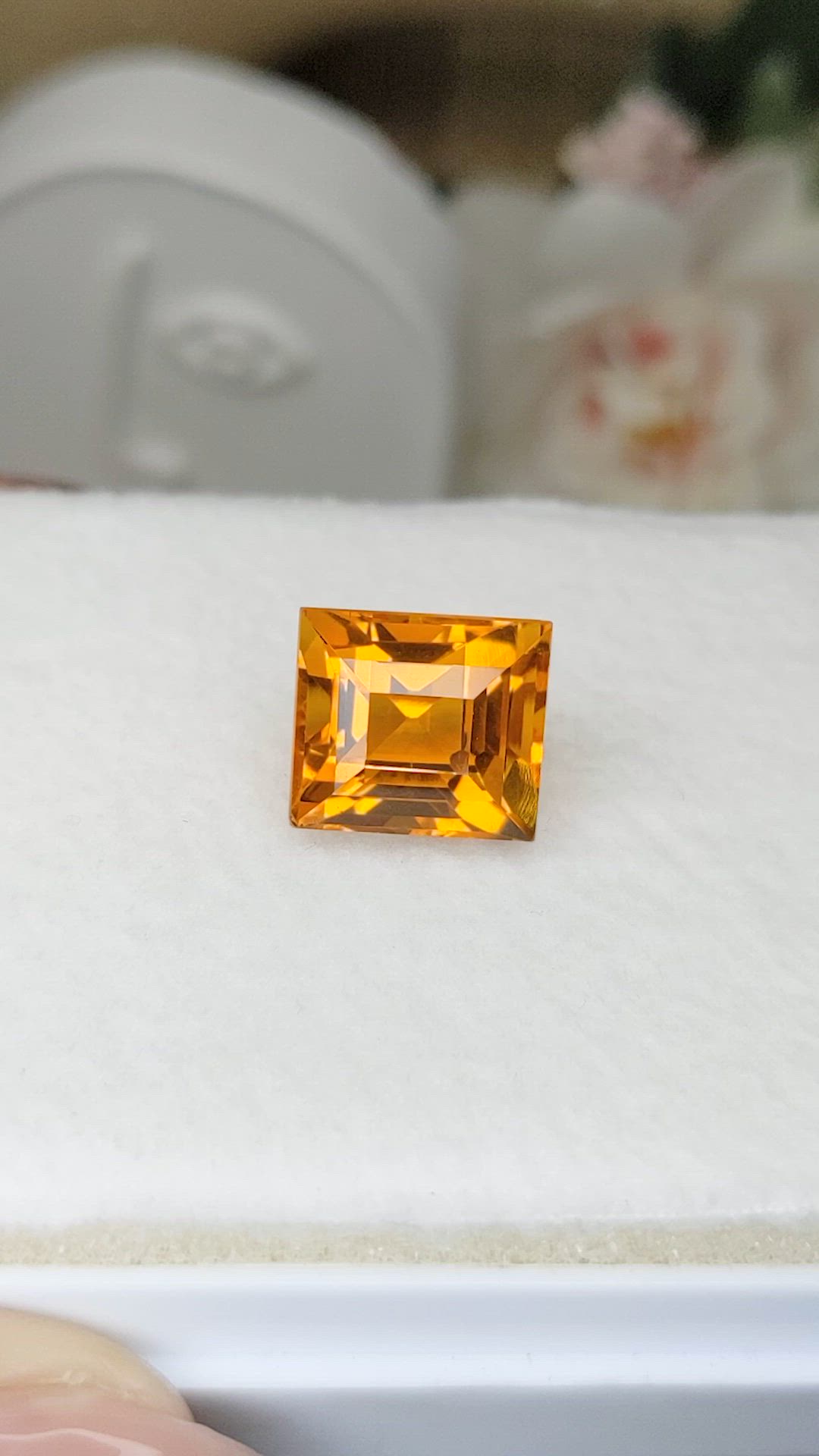 12.20 Ct. Yellowish Orange Citrine from Brazil Size Video