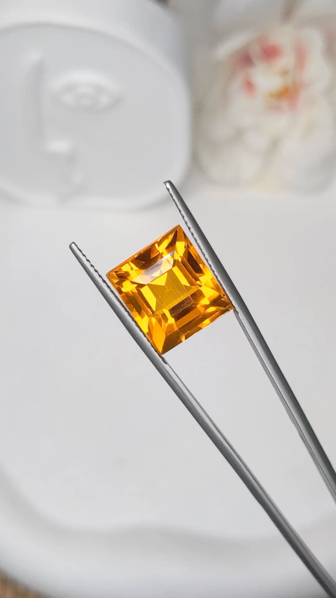 12.20 Ct. Yellowish Orange Citrine from Brazil Size Video
