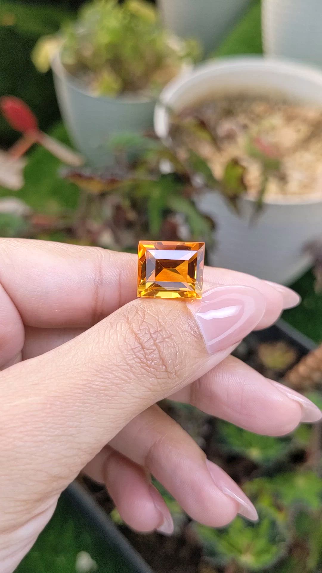 10.81 Ct. Yellowish Orange Citrine from Brazil Size Video