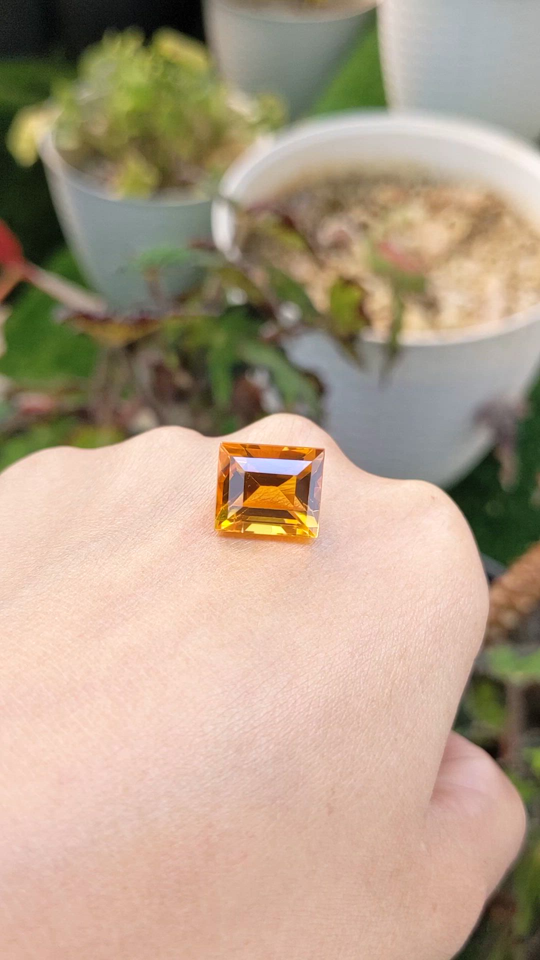 10.81 Ct. Yellowish Orange Citrine from Brazil Size Video