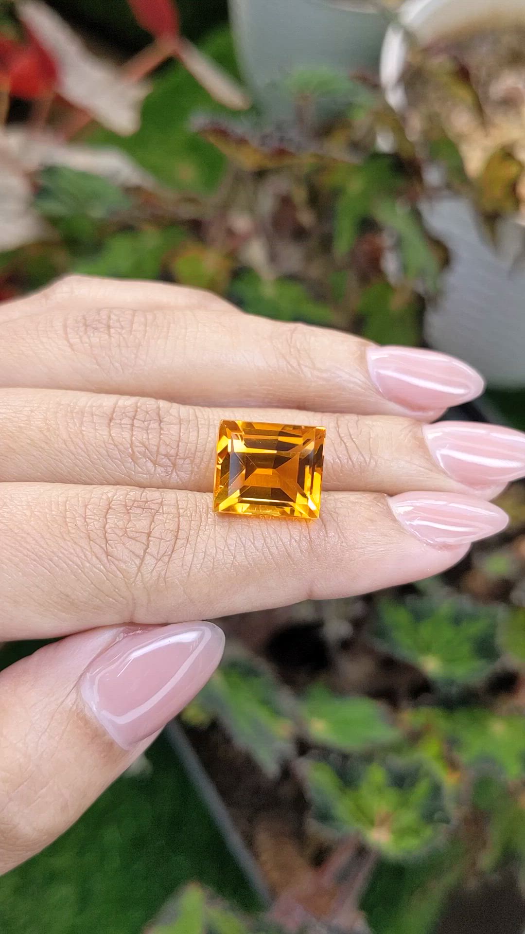 10.81 Ct. Yellowish Orange Citrine from Brazil Size Video