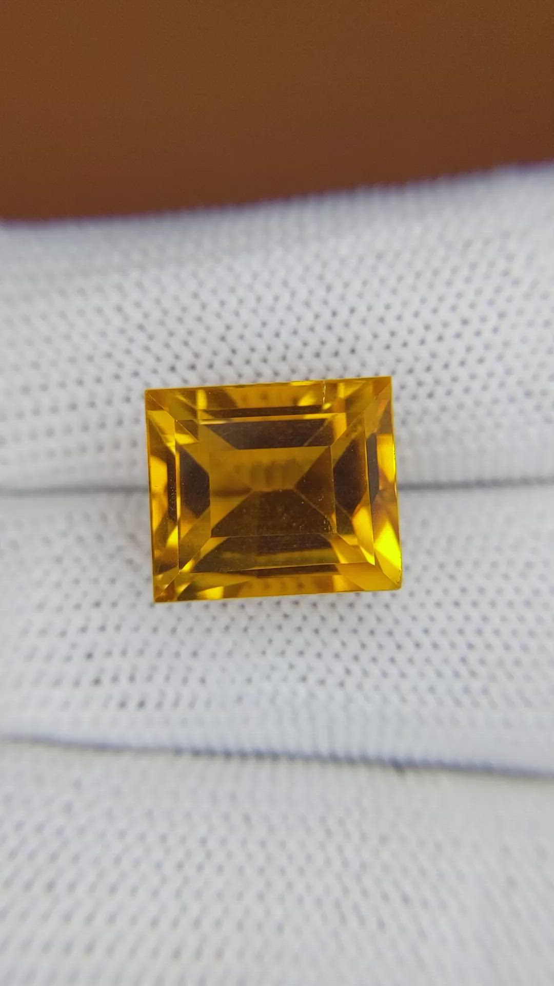 10.81 Ct. Yellowish Orange Citrine from Brazil Size Video