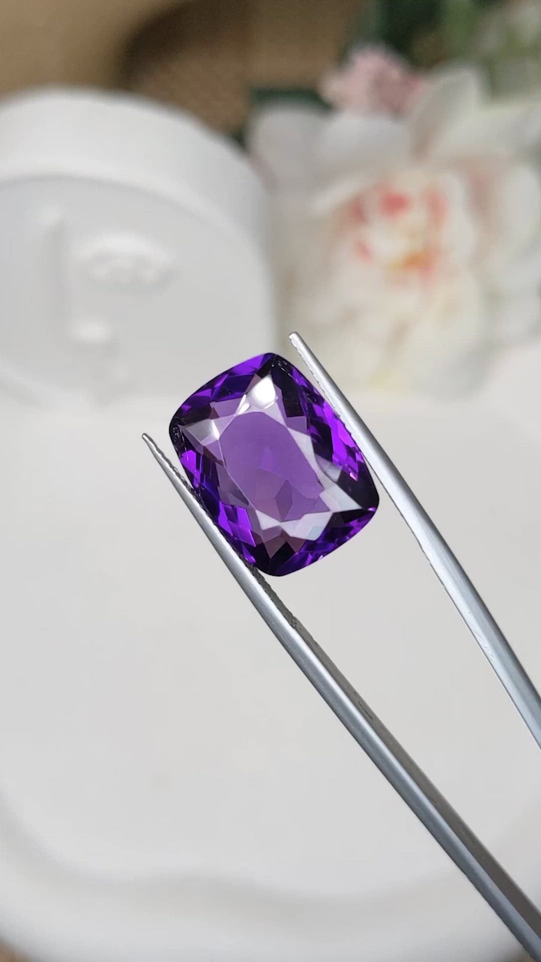 11.50 Ct. Purple Amethyst from Brazil Size Video