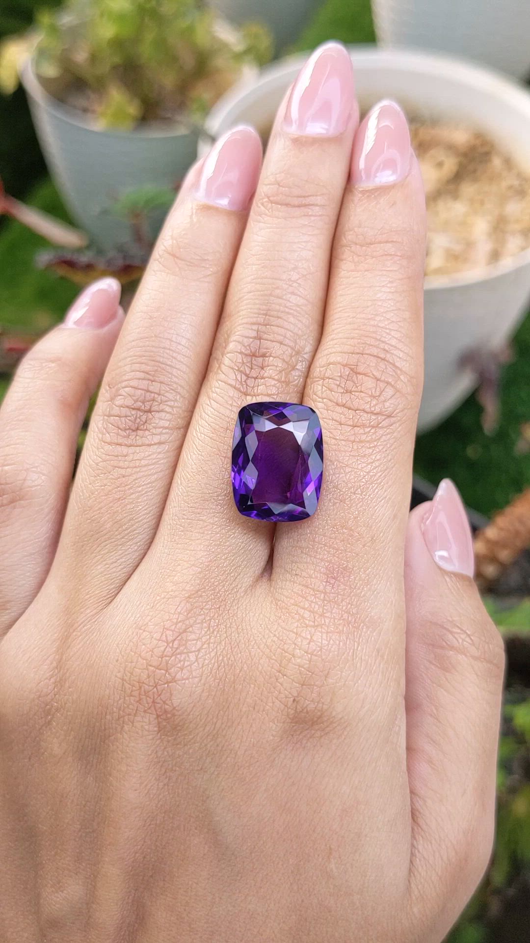 11.50 Ct. Purple Amethyst from Brazil Size Video