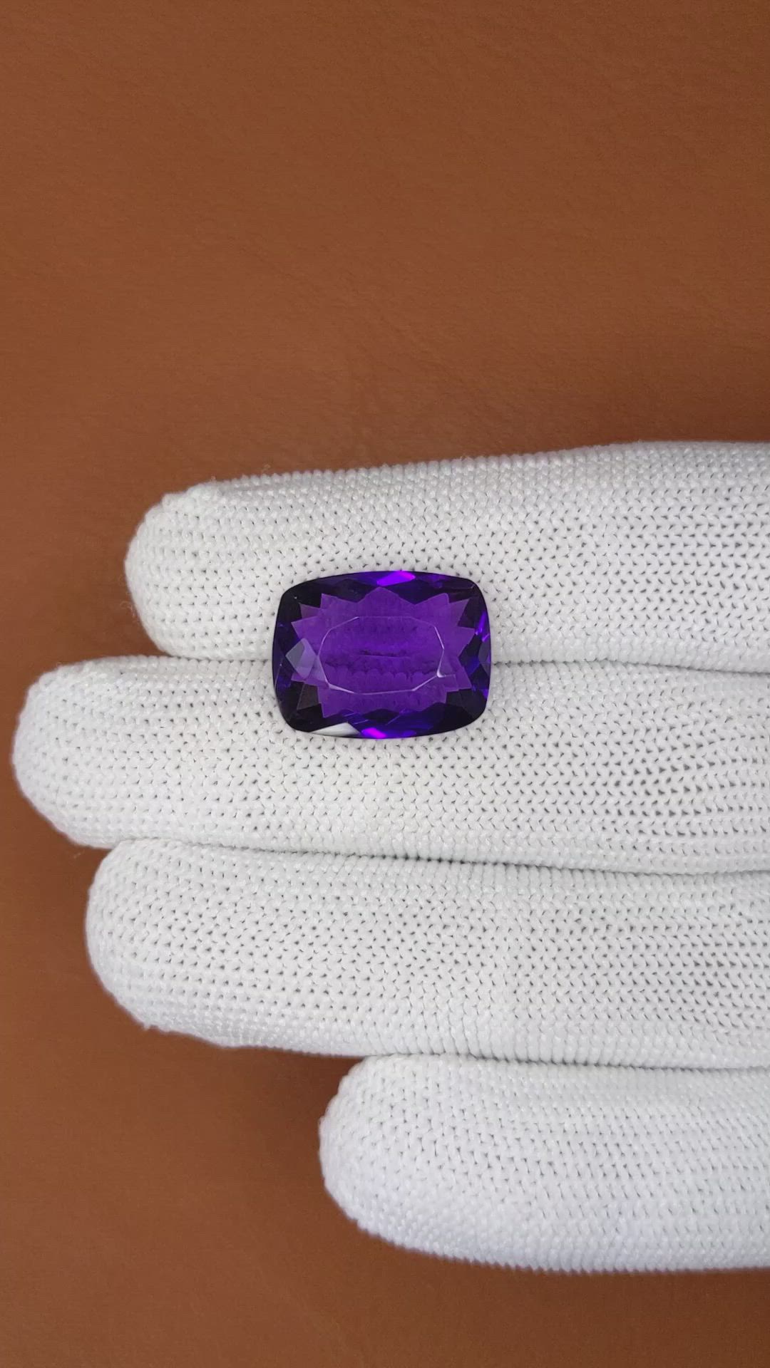 11.50 Ct. Purple Amethyst from Brazil Size Video