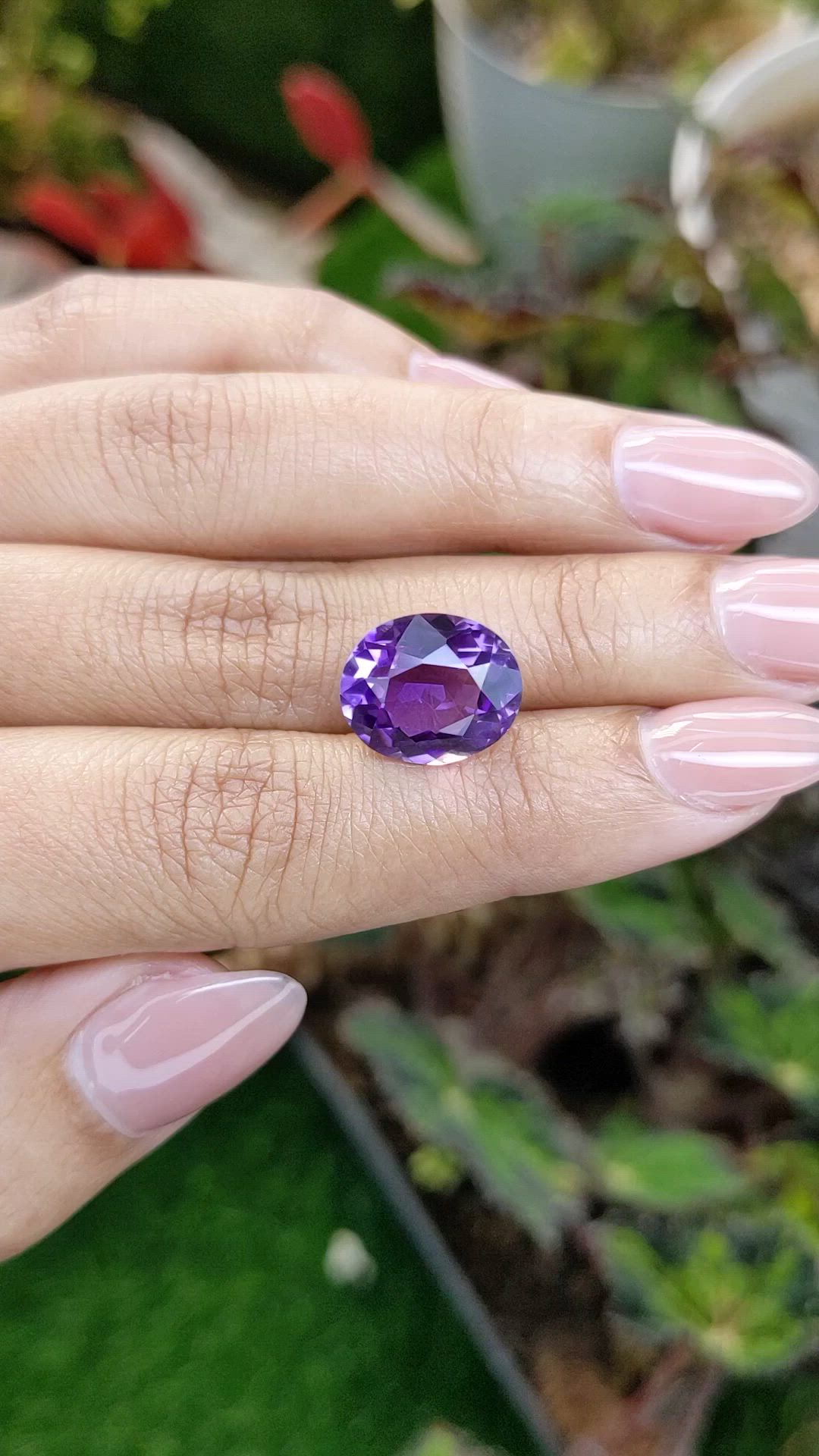 6.60 Ct. Purple Amethyst from Brazil Size Video