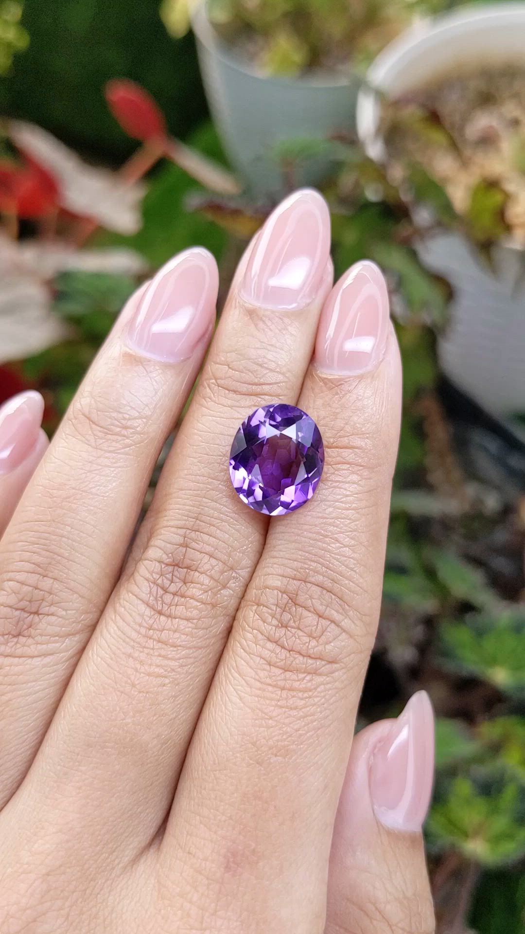 6.60 Ct. Purple Amethyst from Brazil Size Video