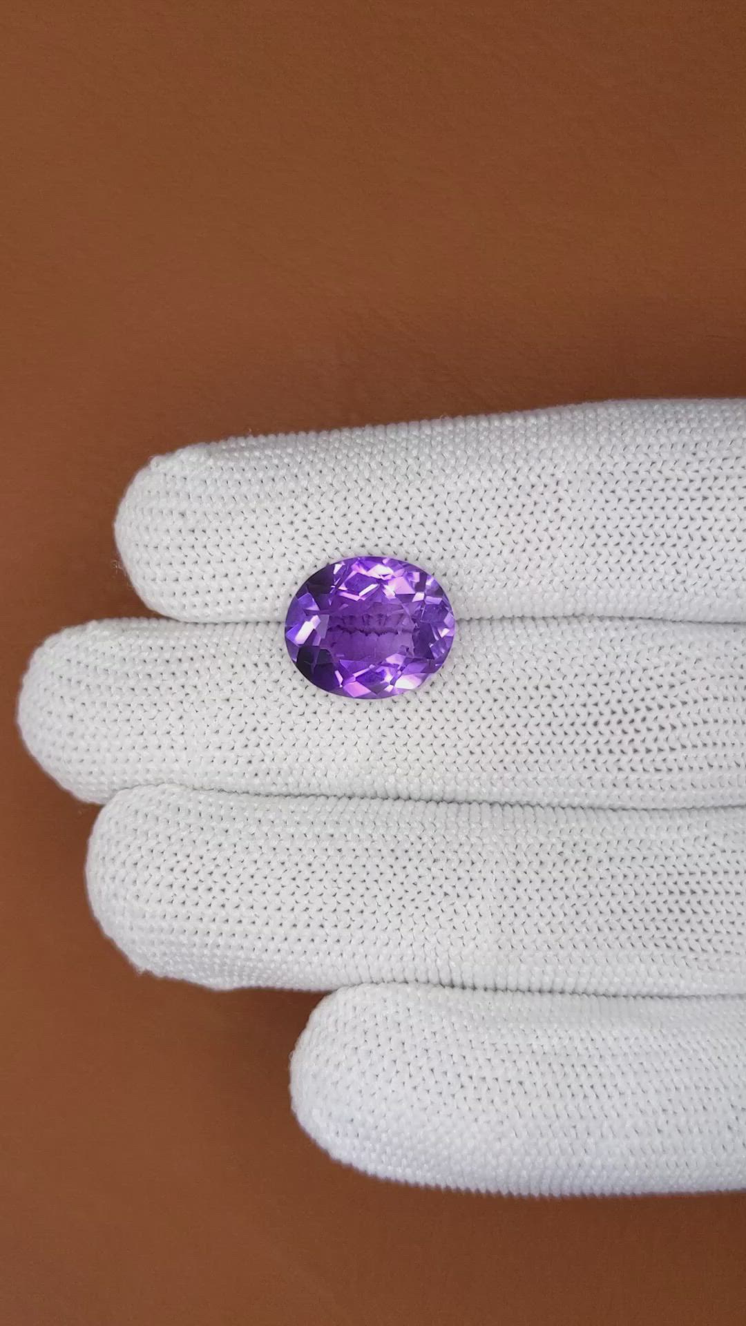 6.60 Ct. Purple Amethyst from Brazil Size Video