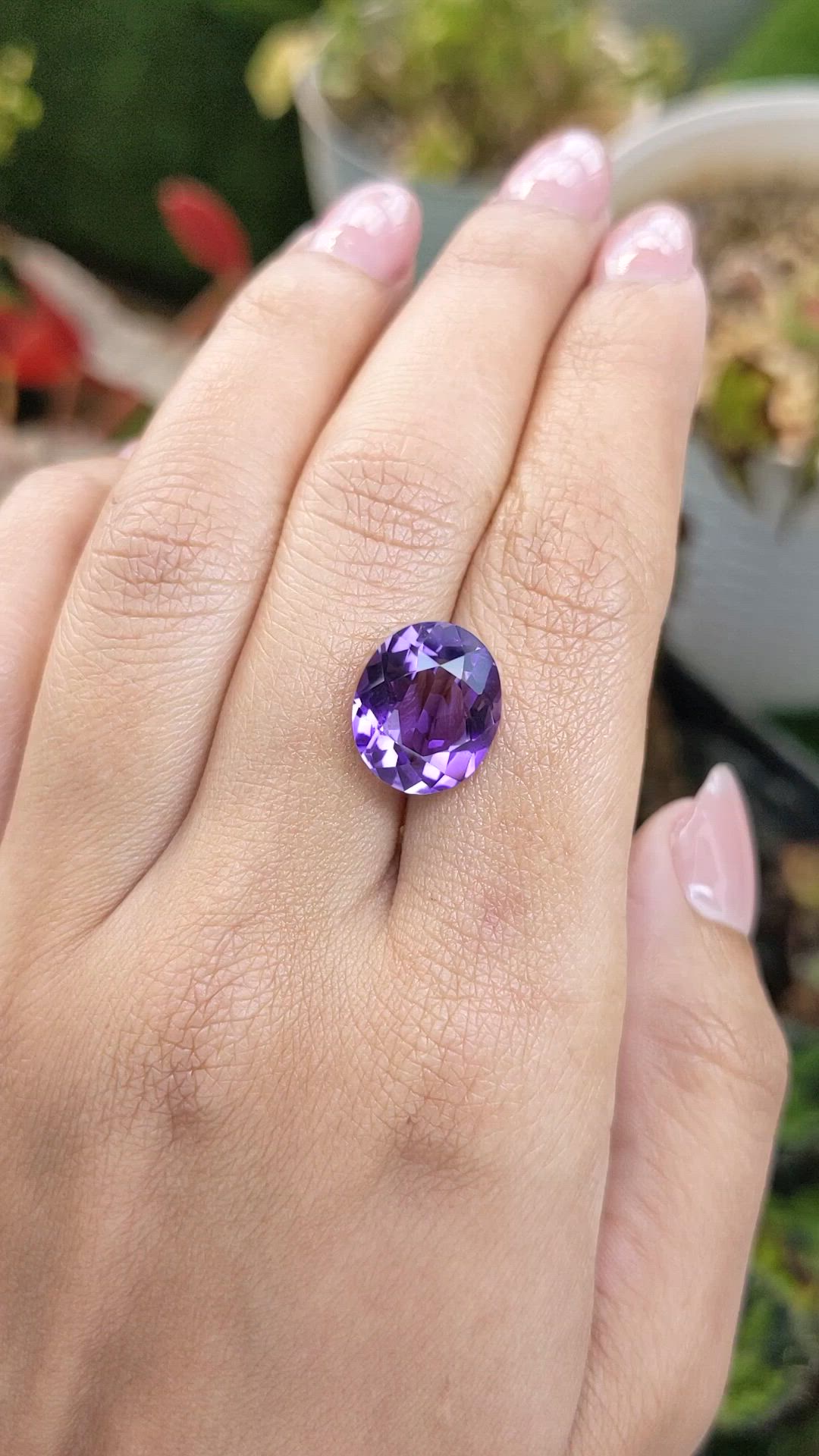 6.60 Ct. Purple Amethyst from Brazil Size Video