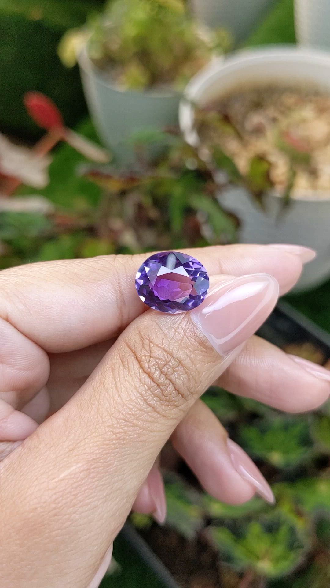 6.60 Ct. Purple Amethyst from Brazil Size Video
