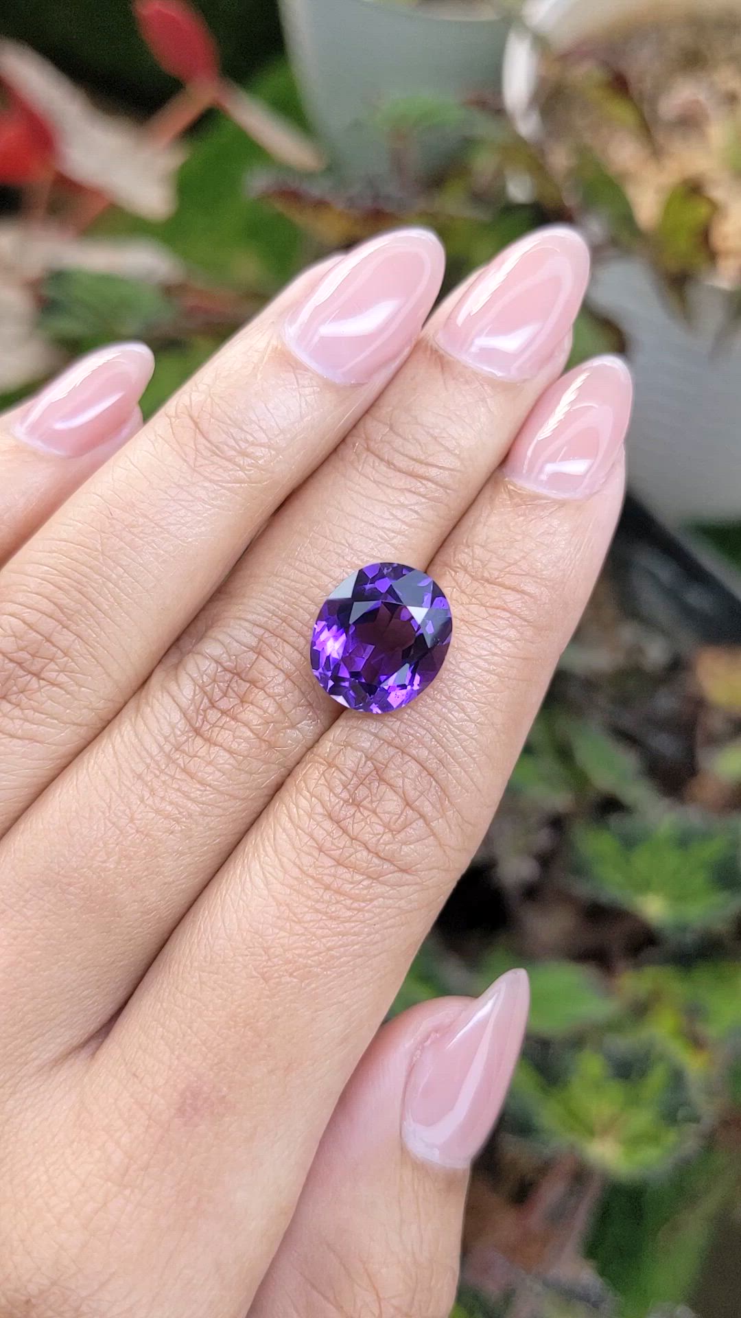 6.60 Ct. Purple Amethyst from Brazil Size Video