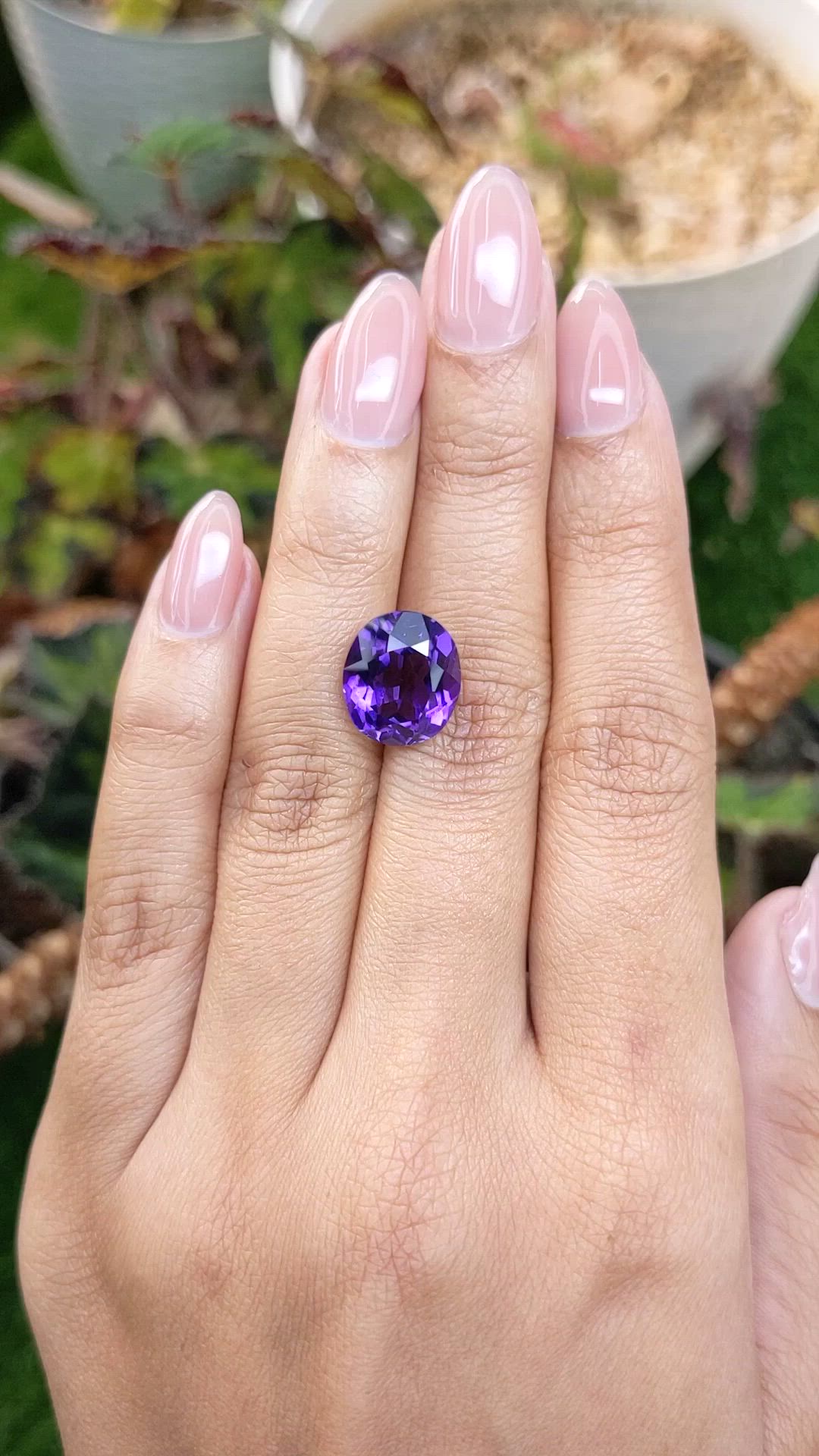 6.60 Ct. Purple Amethyst from Brazil Size Video