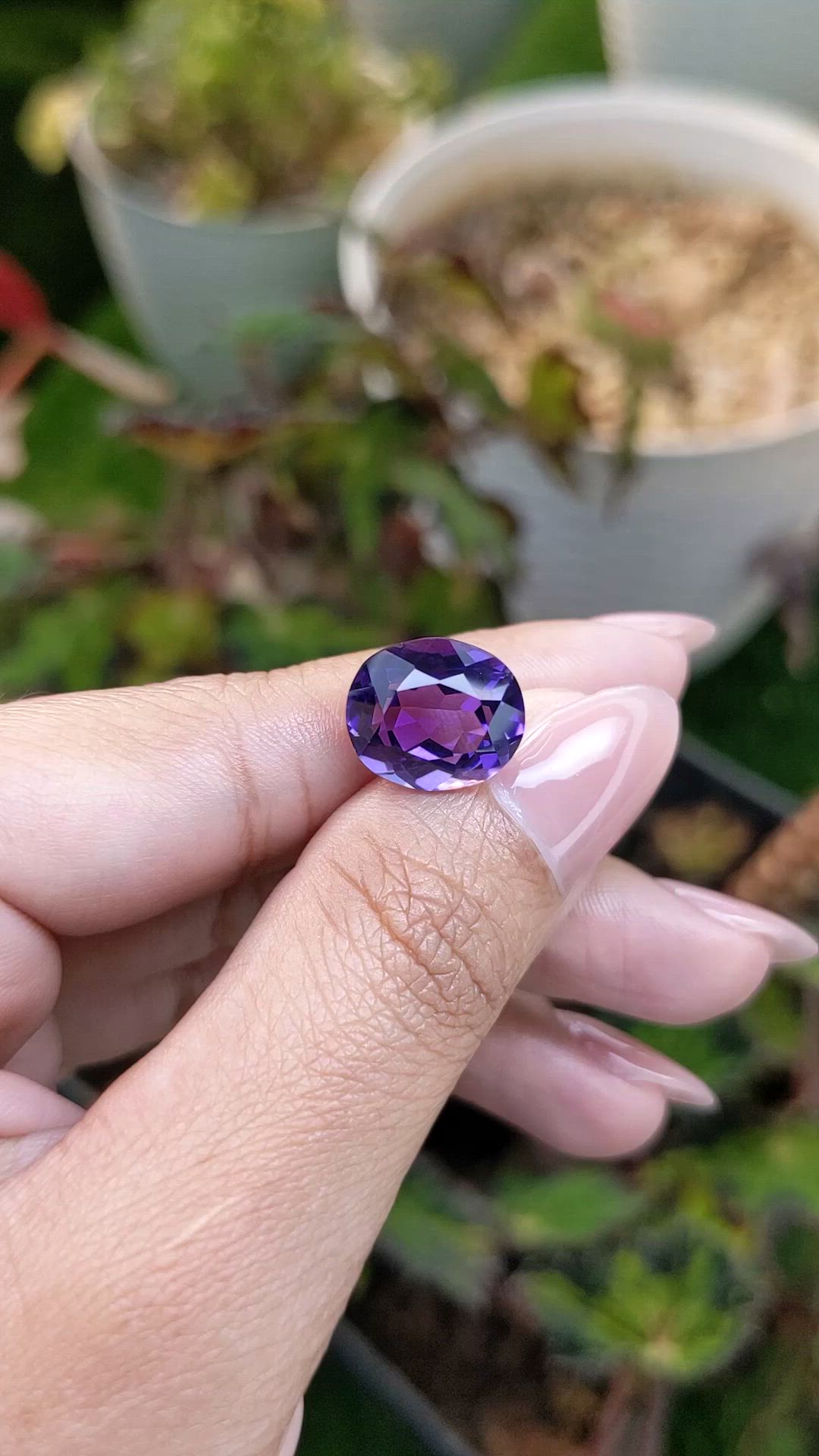 6.60 Ct. Purple Amethyst from Brazil Size Video
