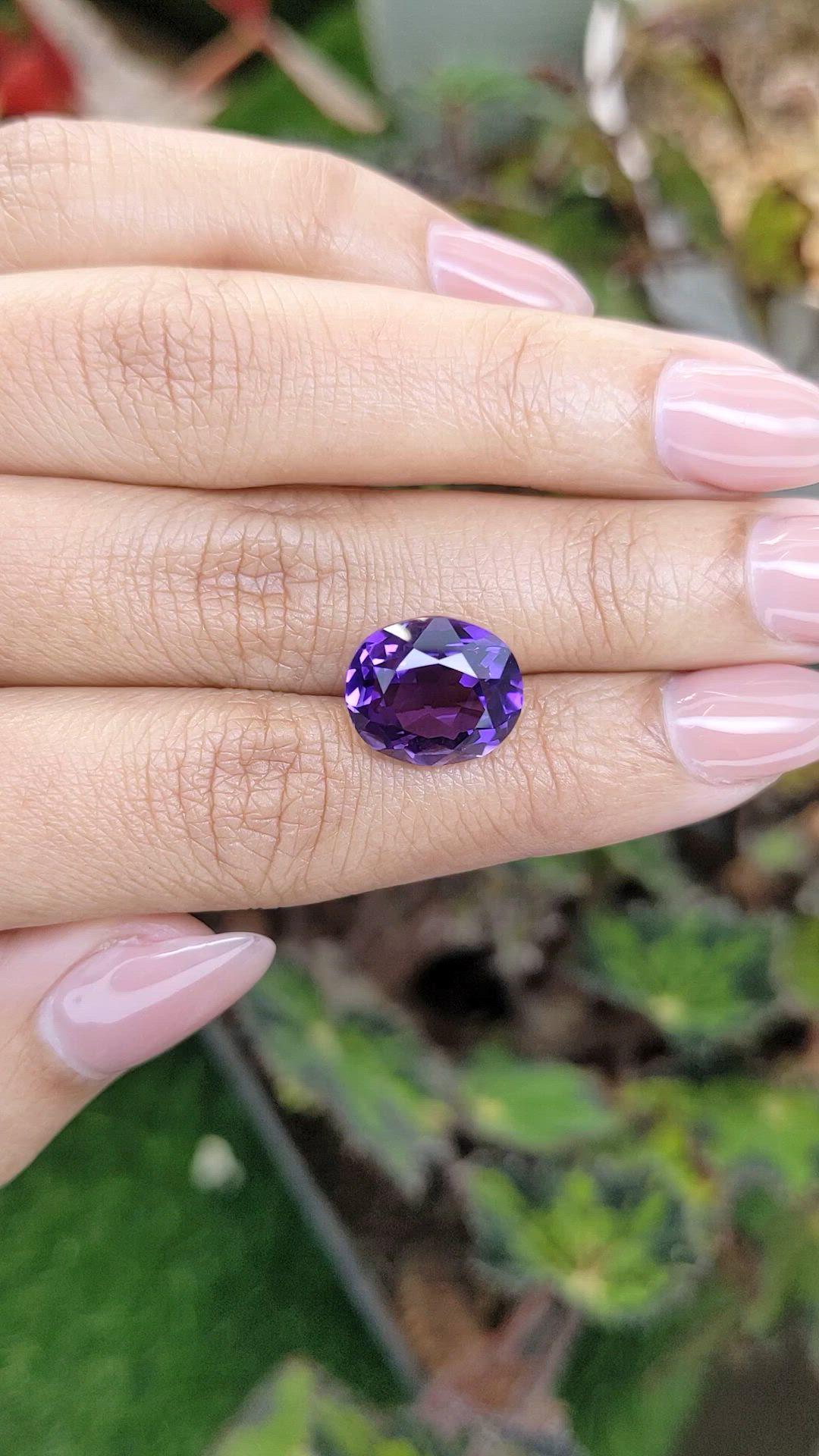 6.60 Ct. Purple Amethyst from Brazil Size Video