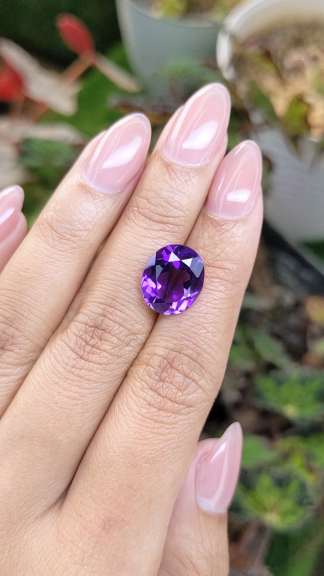 5.99 Ct. Purple Amethyst from Brazil Size Video