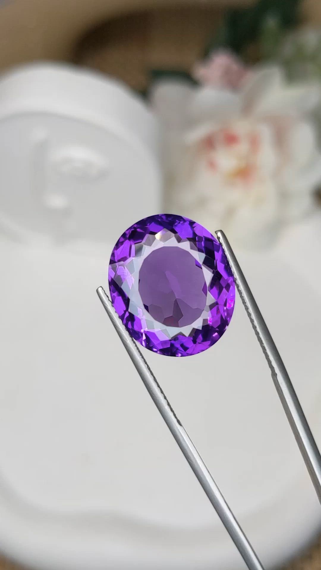 15.20 Ct. Purple Amethyst from Brazil Size Video