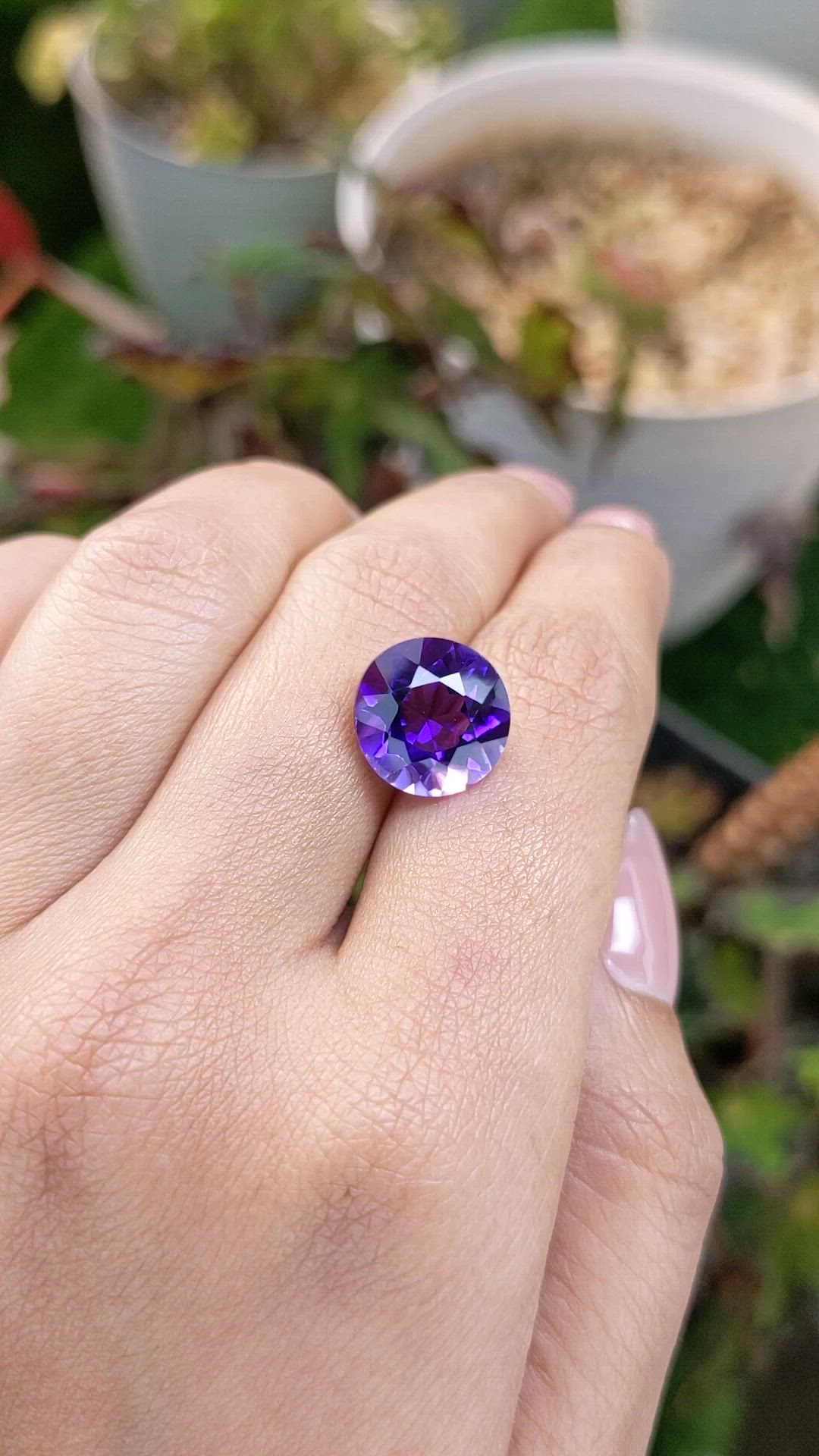 6.12 Ct. Purple Amethyst from Brazil Size Video