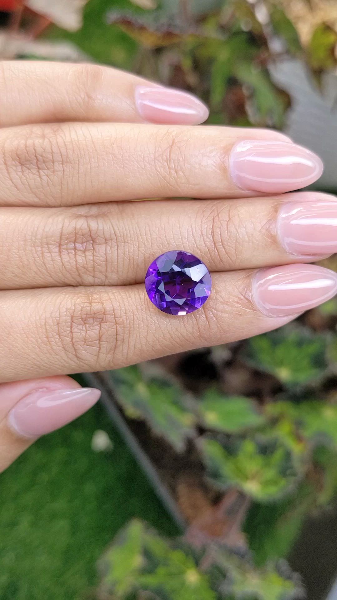 6.12 Ct. Purple Amethyst from Brazil Size Video