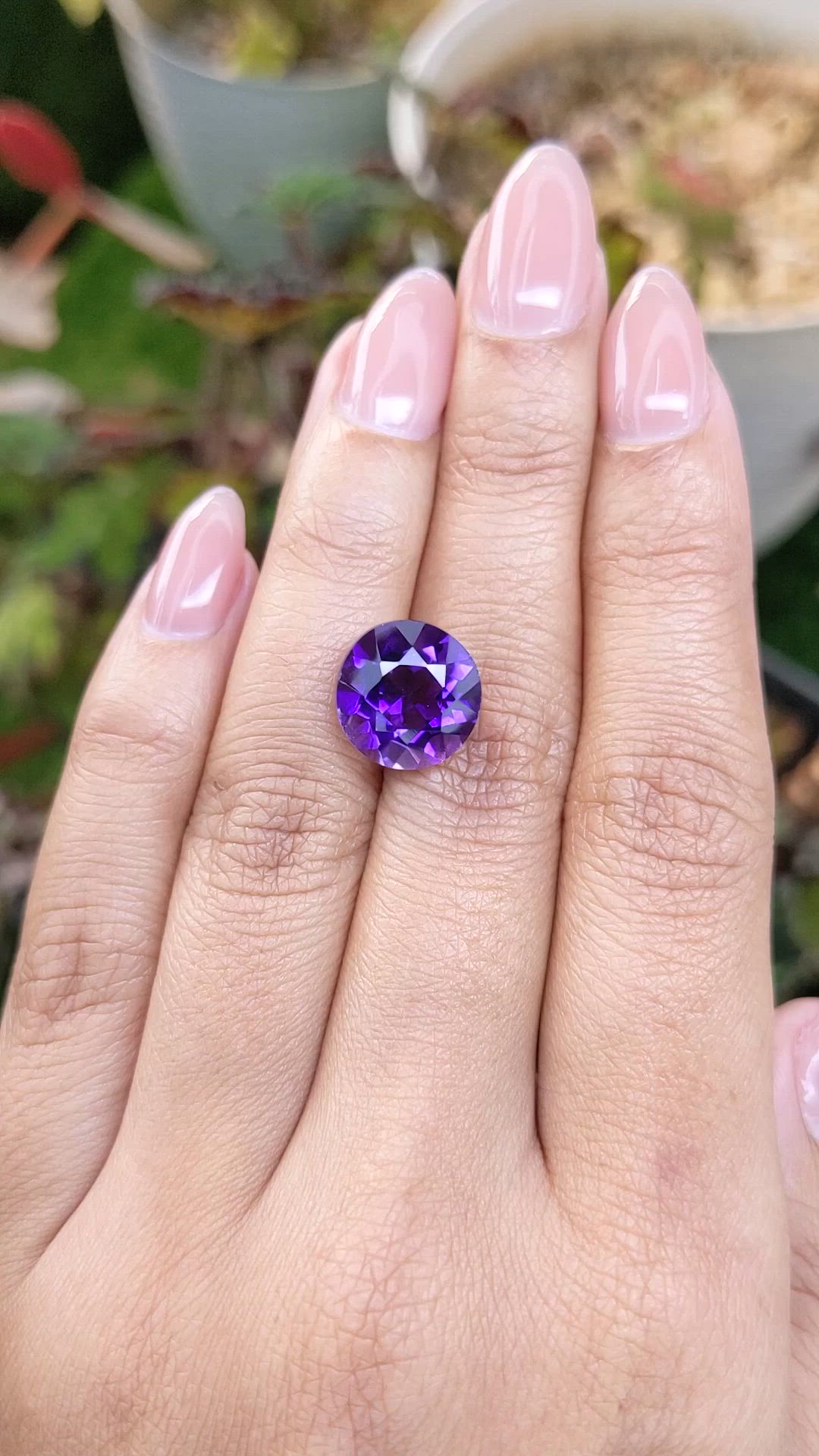 6.12 Ct. Purple Amethyst from Brazil Size Video
