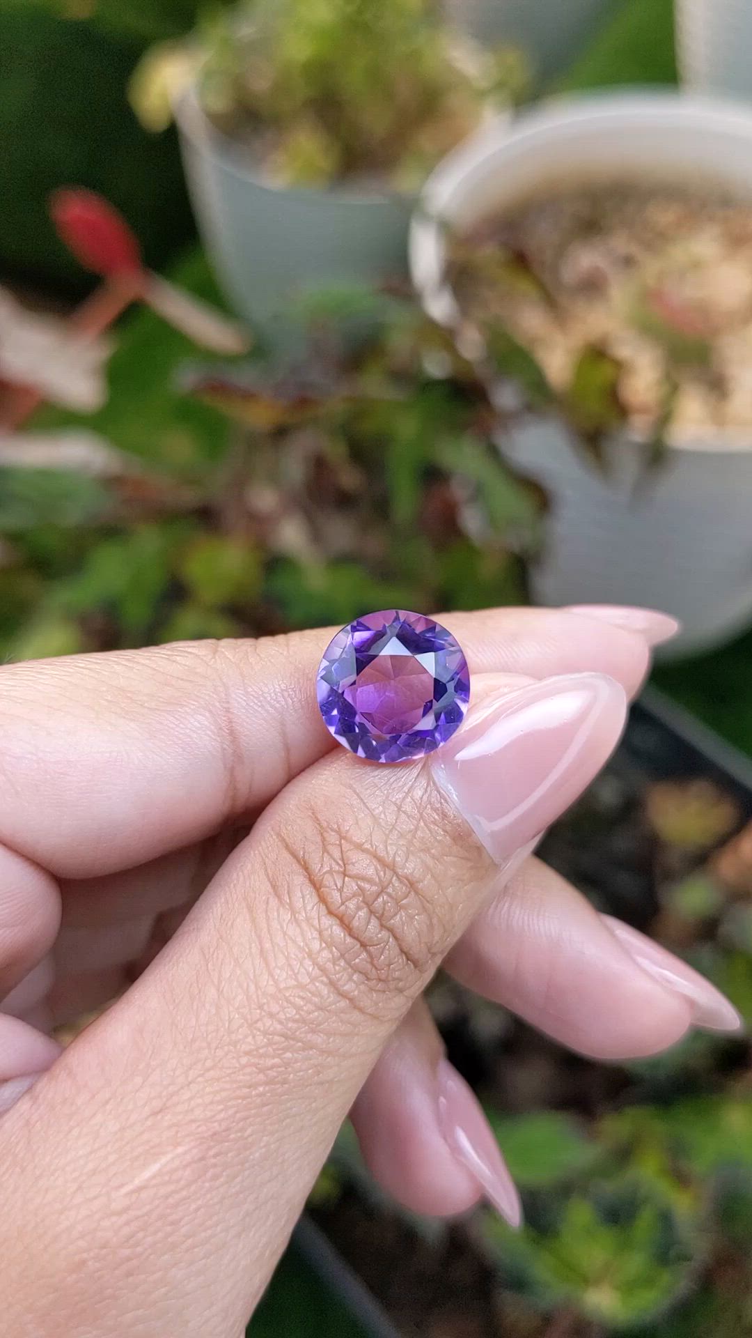 6.09 Ct. Purple Amethyst from Brazil Size Video