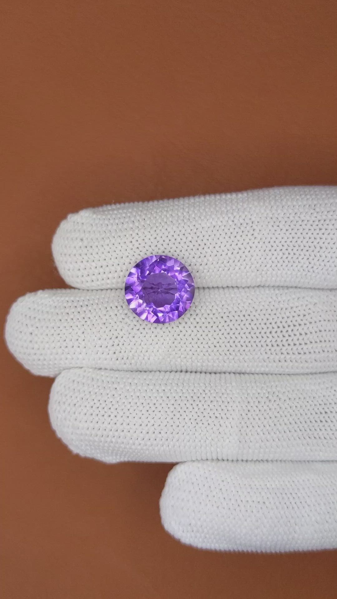 6.09 Ct. Purple Amethyst from Brazil Size Video
