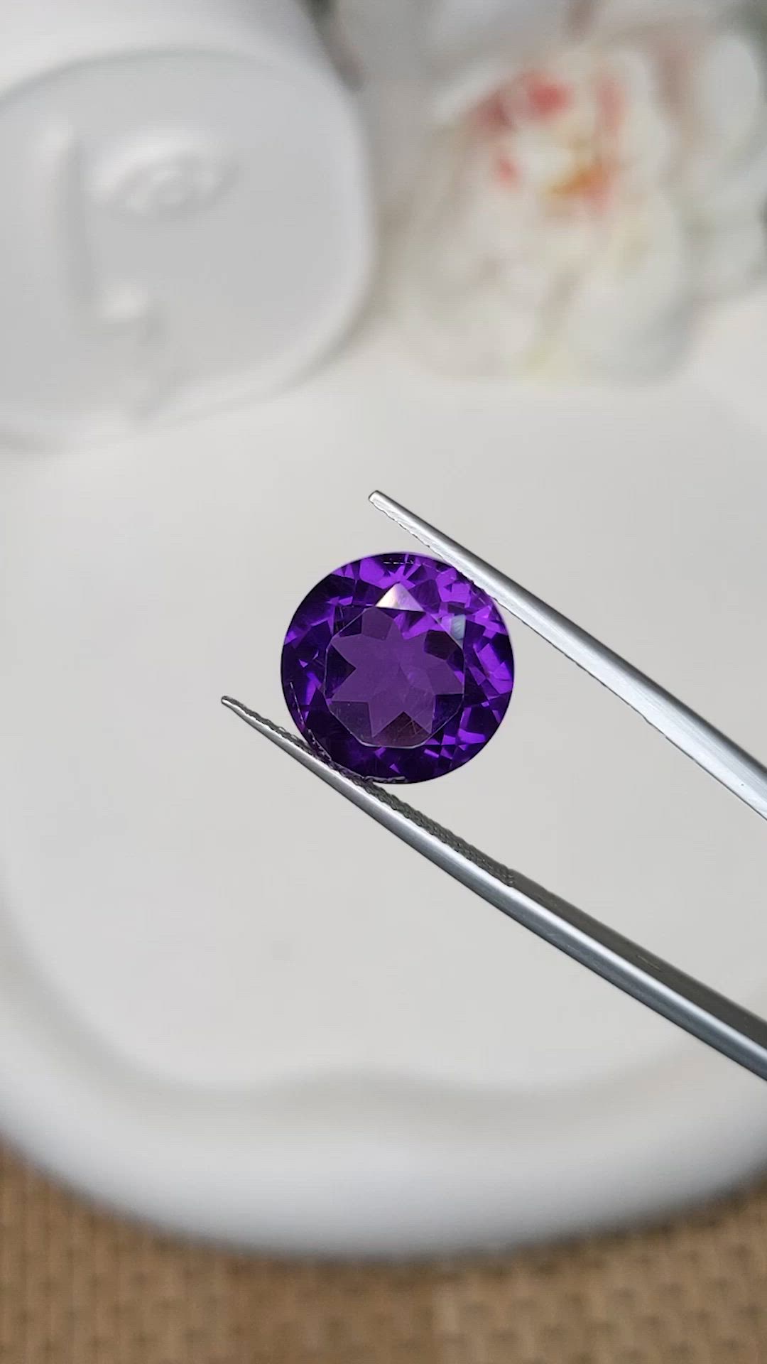 8.04 Ct. Purple Amethyst from Brazil Size Video