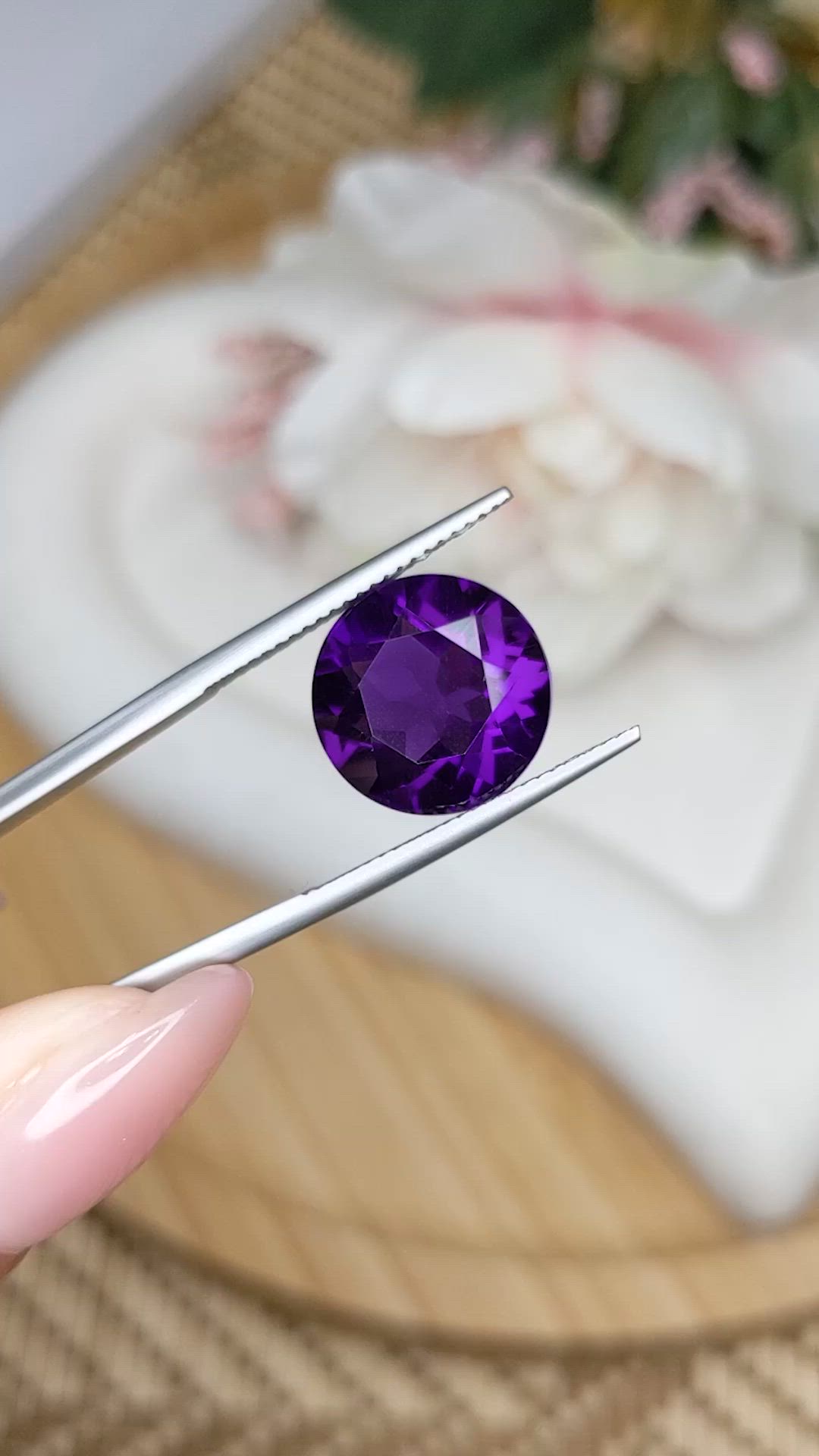 7.19 Ct. Purple Amethyst from Brazil Size Video