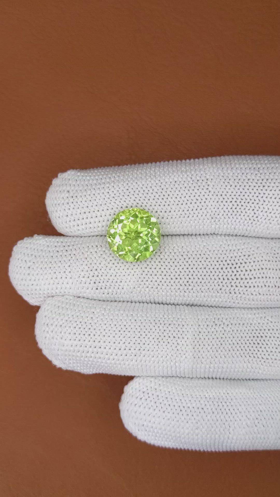 5.84 Ct. Yellowish Green Prasiolite from Brazil Size Video