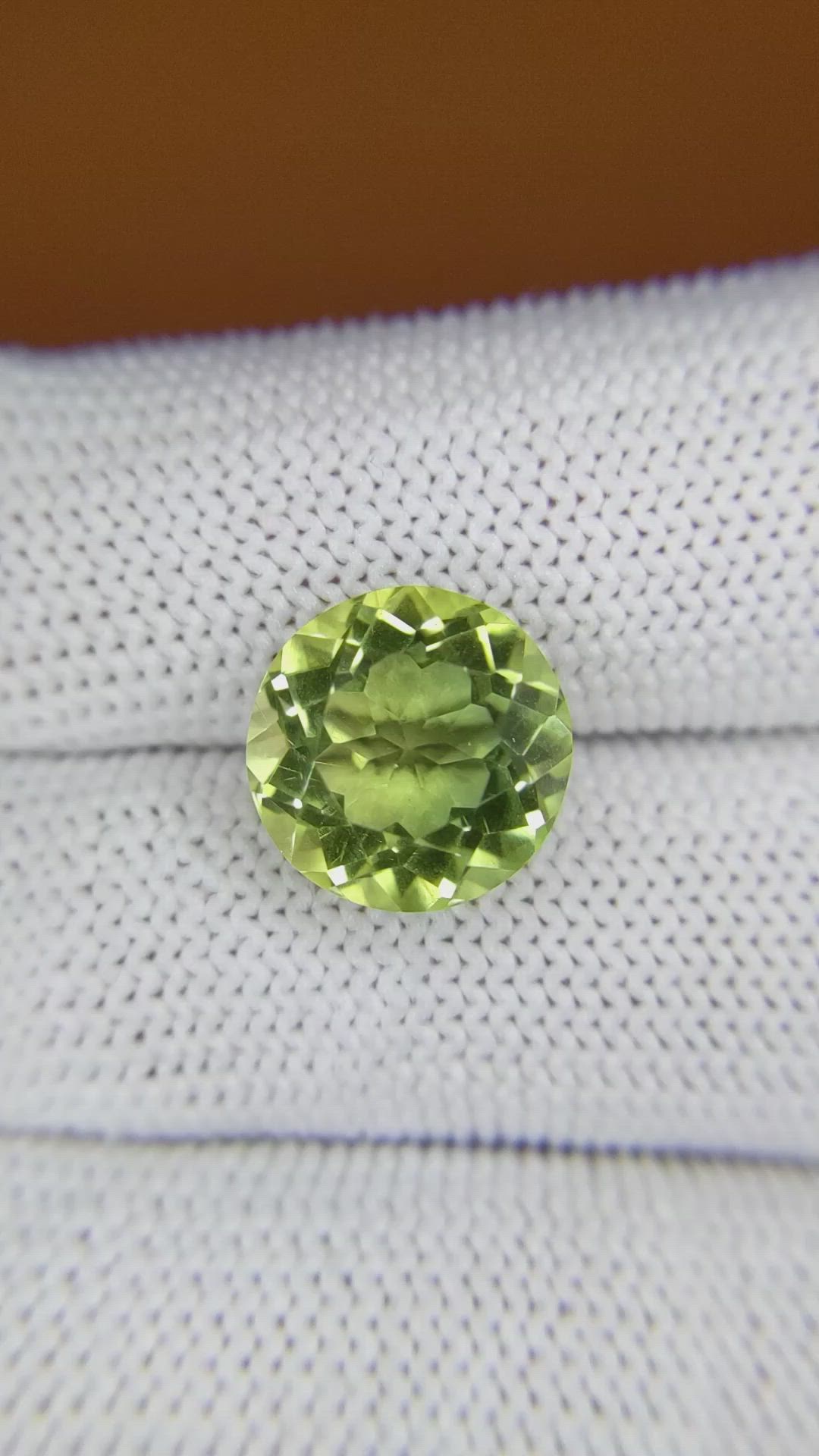 5.84 Ct. Yellowish Green Prasiolite from Brazil Size Video