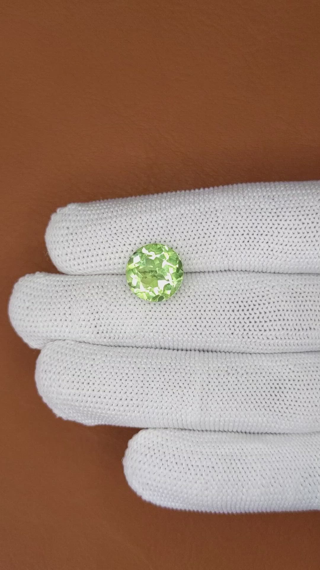 5.61 Ct. Yellowish Green Prasiolite from Brazil Size Video