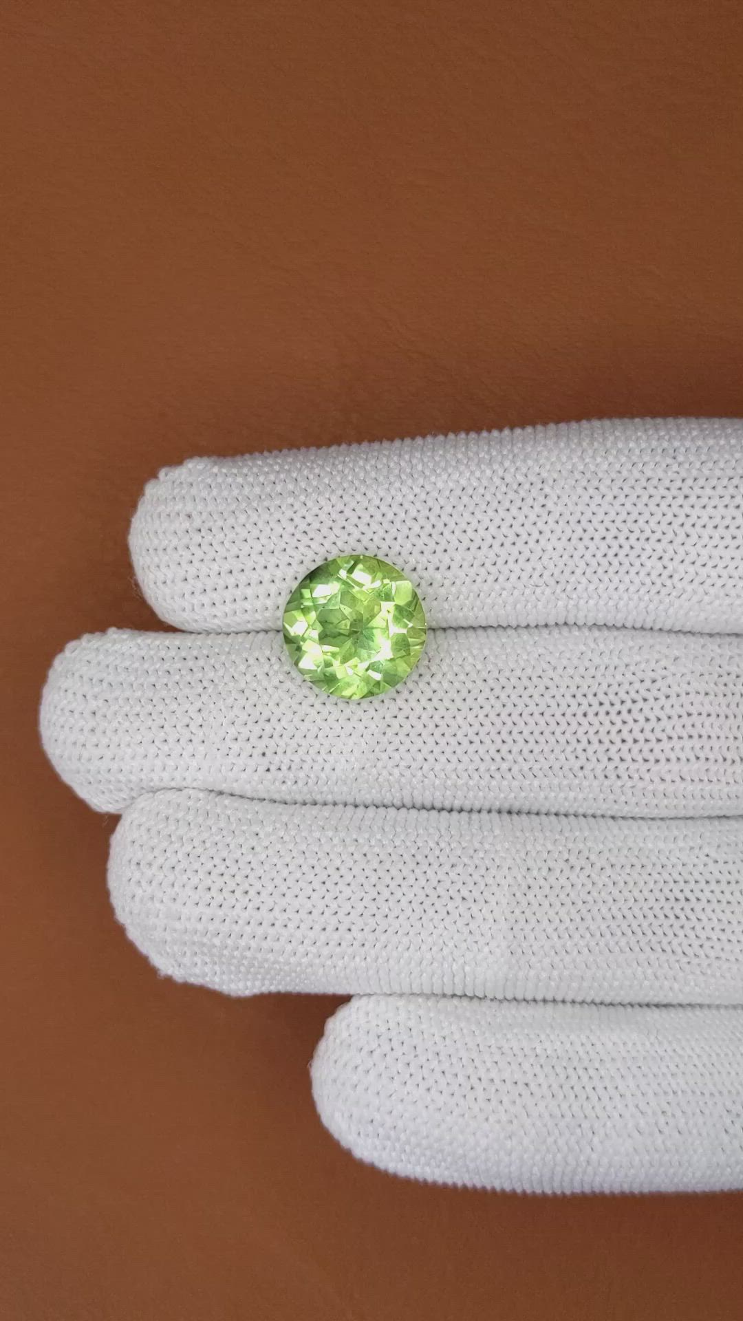 5.73 Ct. Yellowish Green Prasiolite from Brazil Size Video
