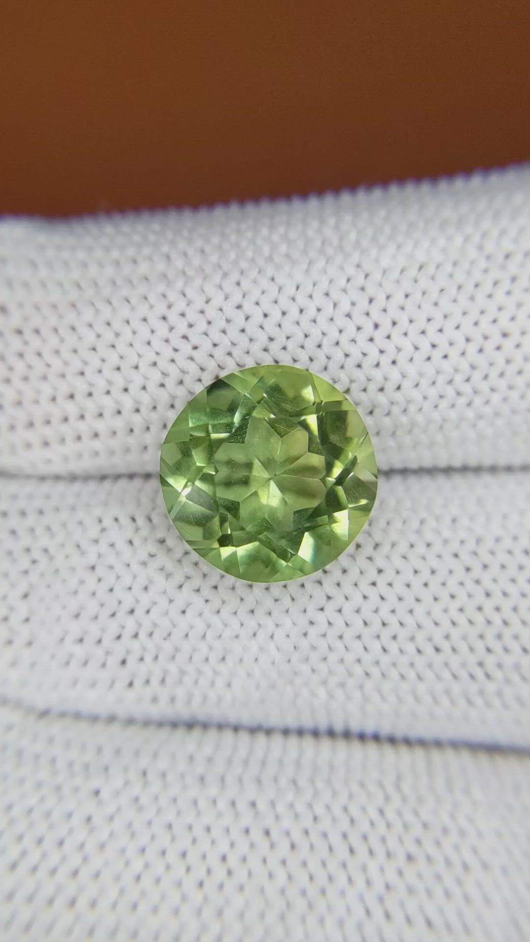 5.73 Ct. Yellowish Green Prasiolite from Brazil Size Video