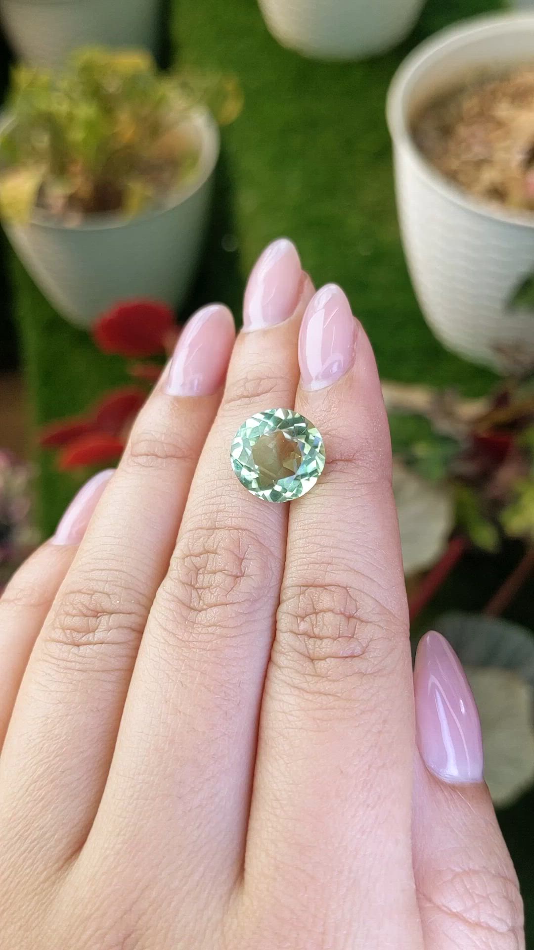 6.16 Ct. Yellowish Green Prasiolite from Brazil Size Video